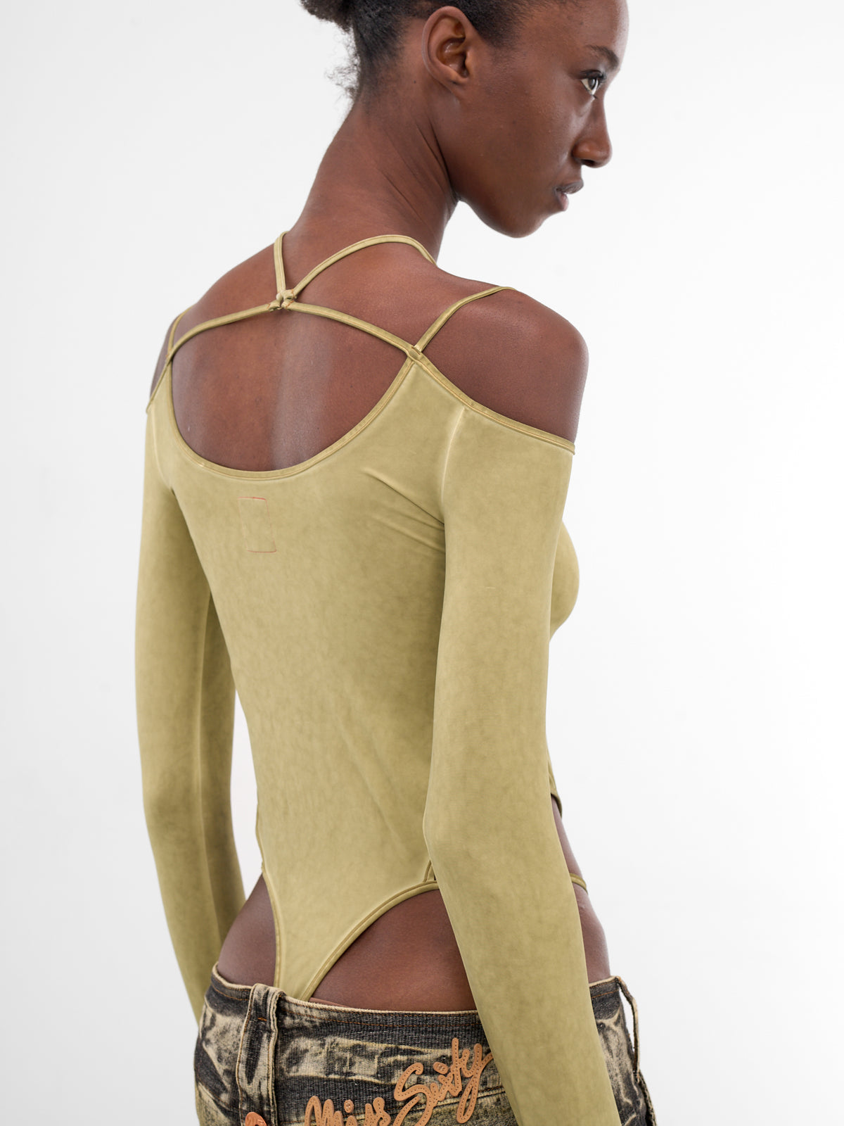 Miss Sixty x KNWLS Jersey Bodysuit (6M1SJ93200-MUSTARD-GREEN)