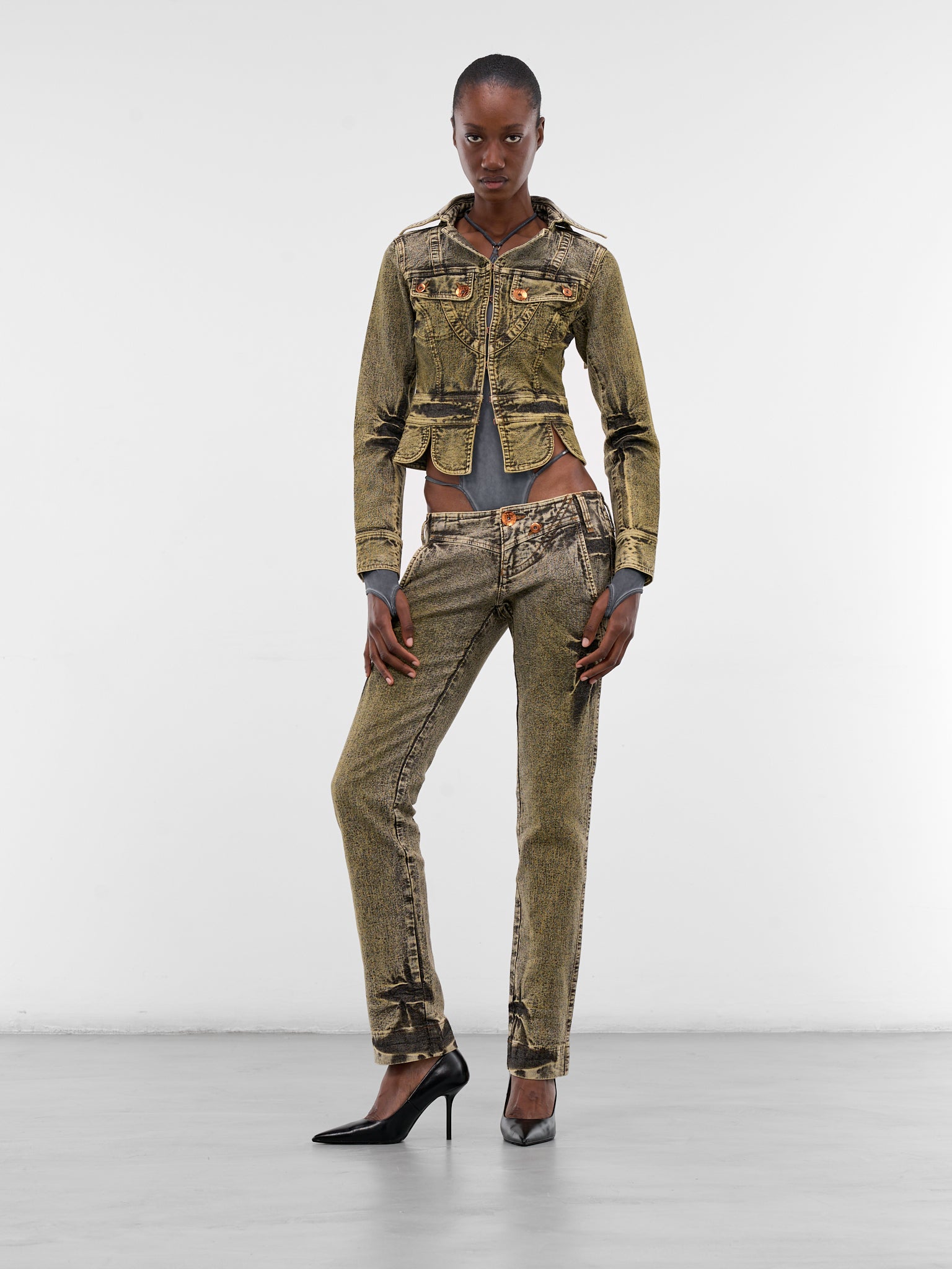 Miss Sixty x KNWLS Denim Jacket (6M1WJ900000-OLIVE-GREEN)