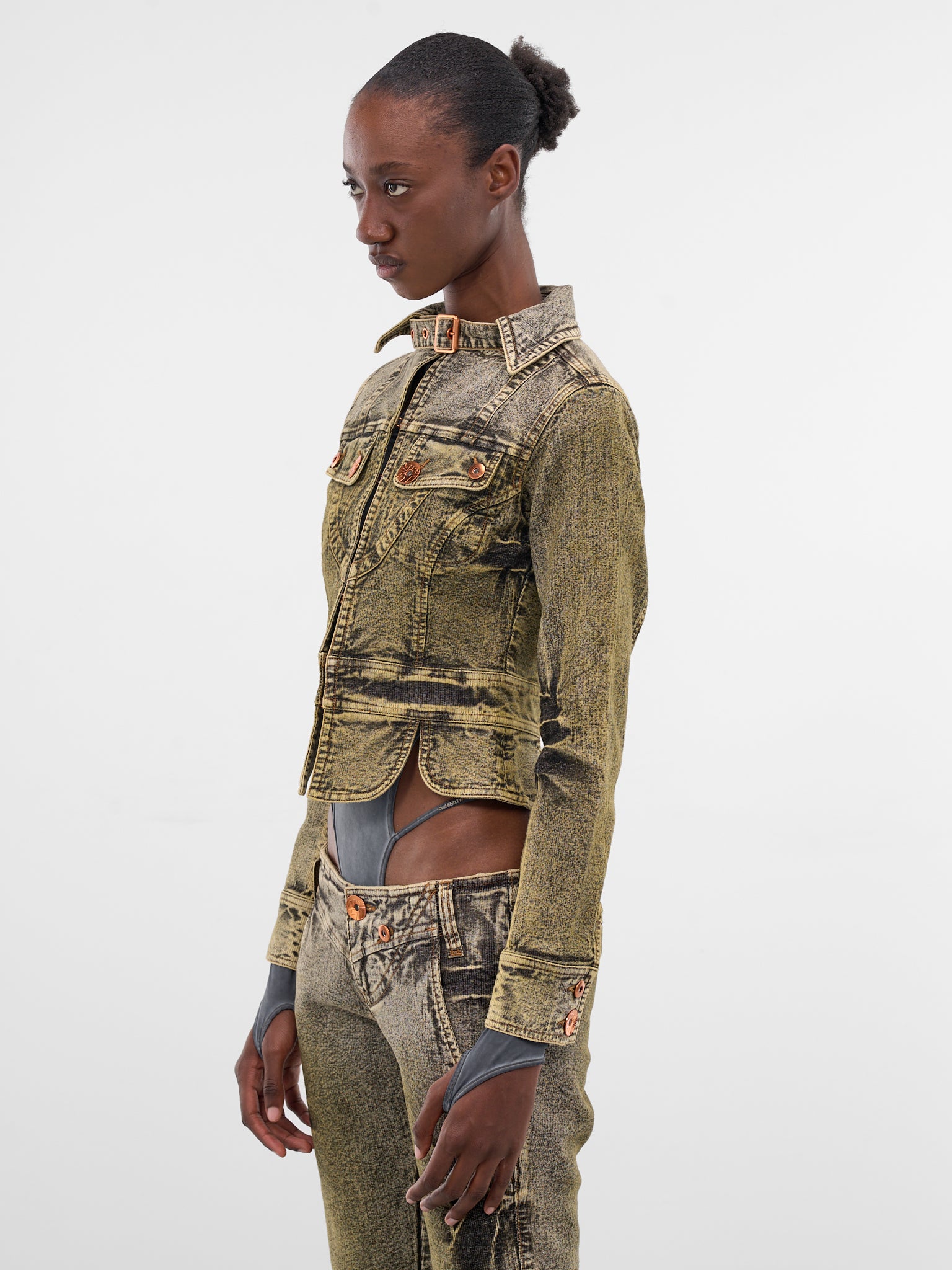 Miss Sixty x KNWLS Denim Jacket (6M1WJ900000-OLIVE-GREEN)