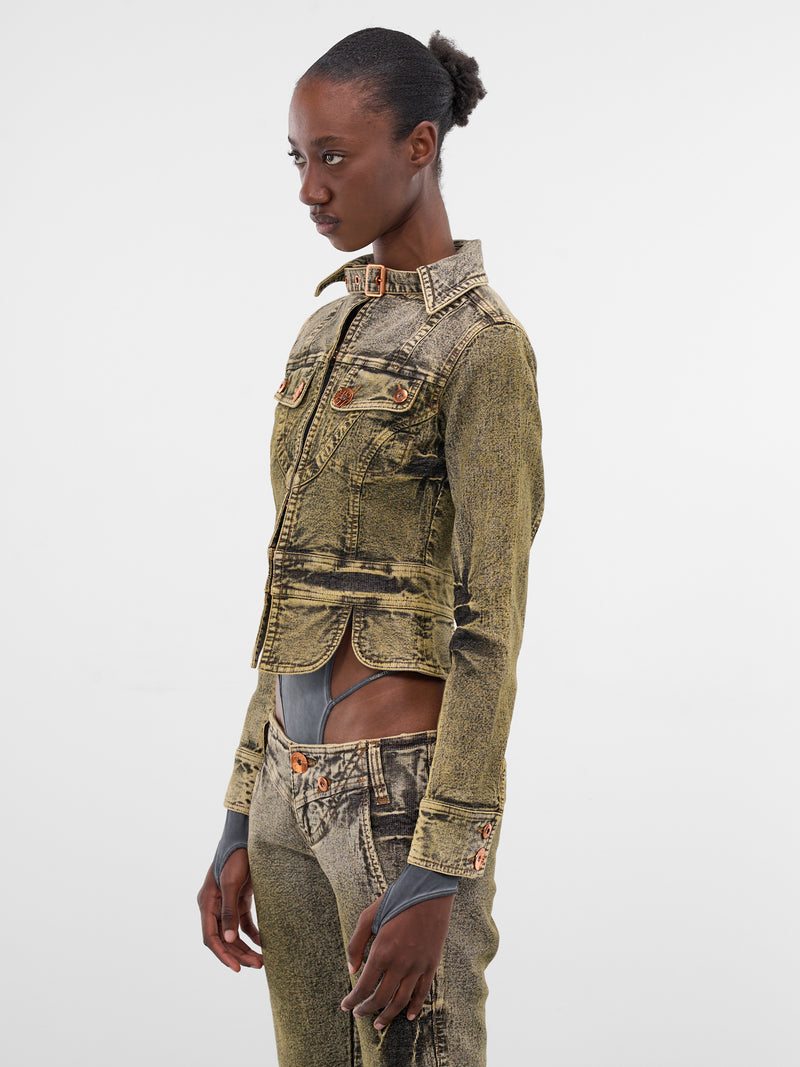 Miss Sixty x KNWLS Denim Jacket (6M1WJ900000-OLIVE-GREEN)