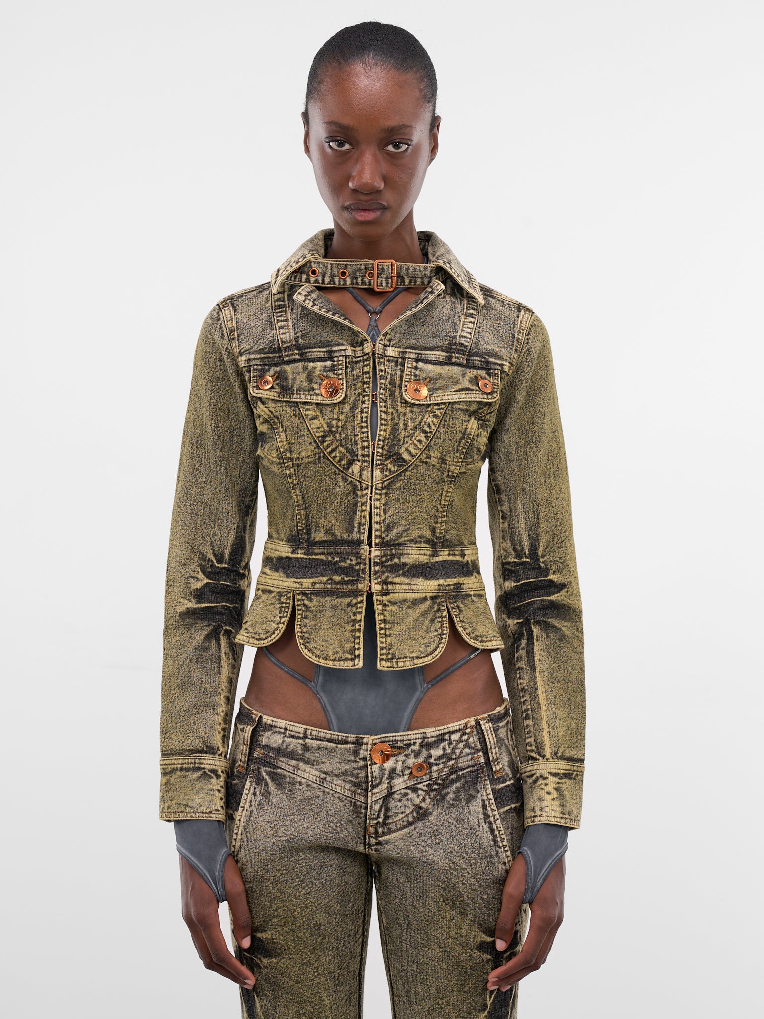 Miss Sixty x KNWLS Denim Jacket (6M1WJ900000-OLIVE-GREEN)