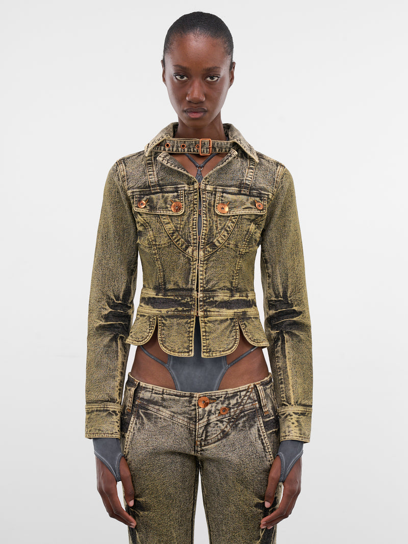 Miss Sixty x KNWLS Denim Jacket (6M1WJ900000-OLIVE-GREEN)