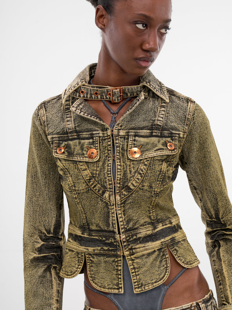 Miss Sixty x KNWLS Denim Jacket (6M1WJ900000-OLIVE-GREEN)