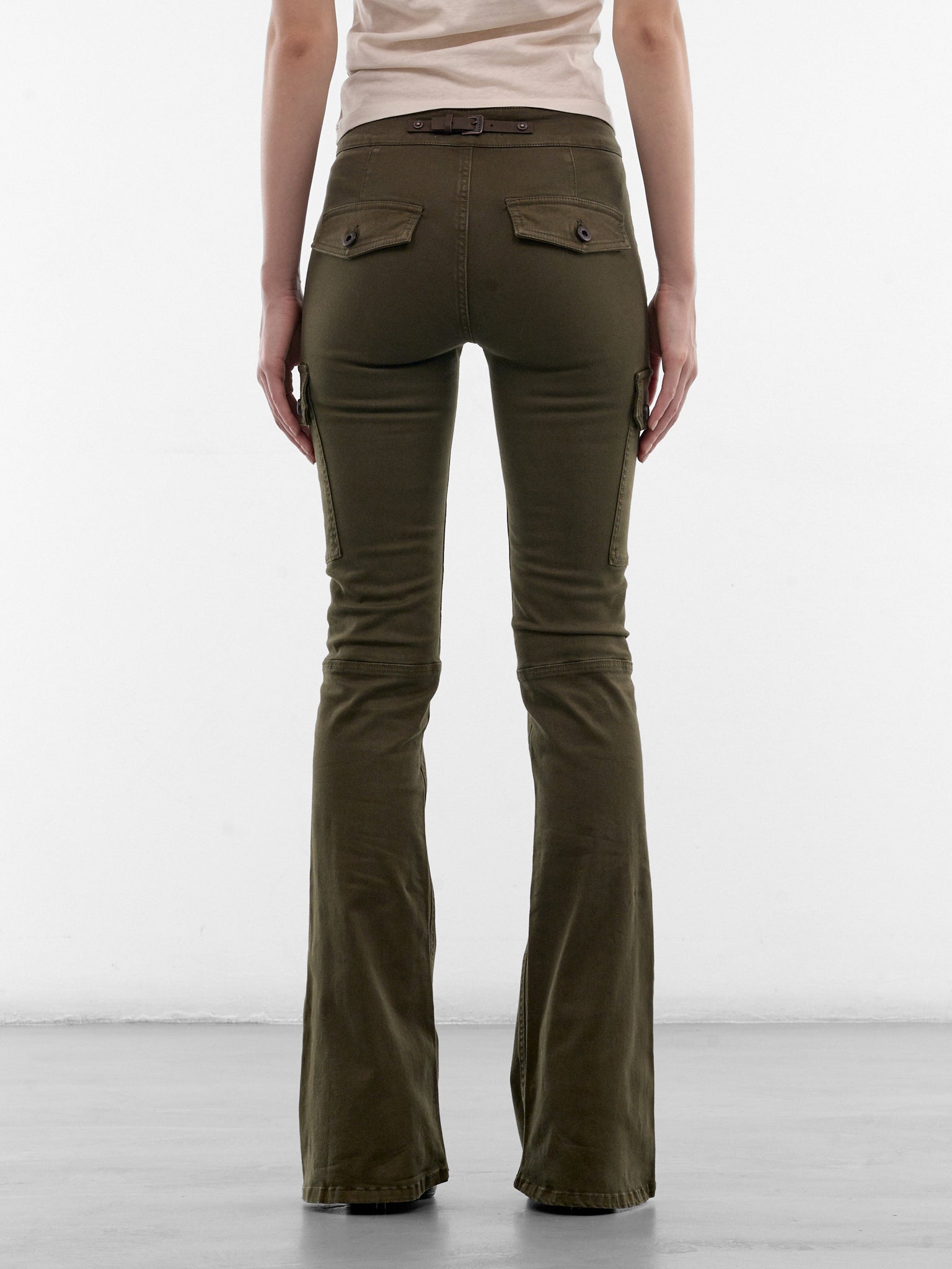 Army Green Flared Cargo Pants (6M2PJ10800-ARMY-GREEN)