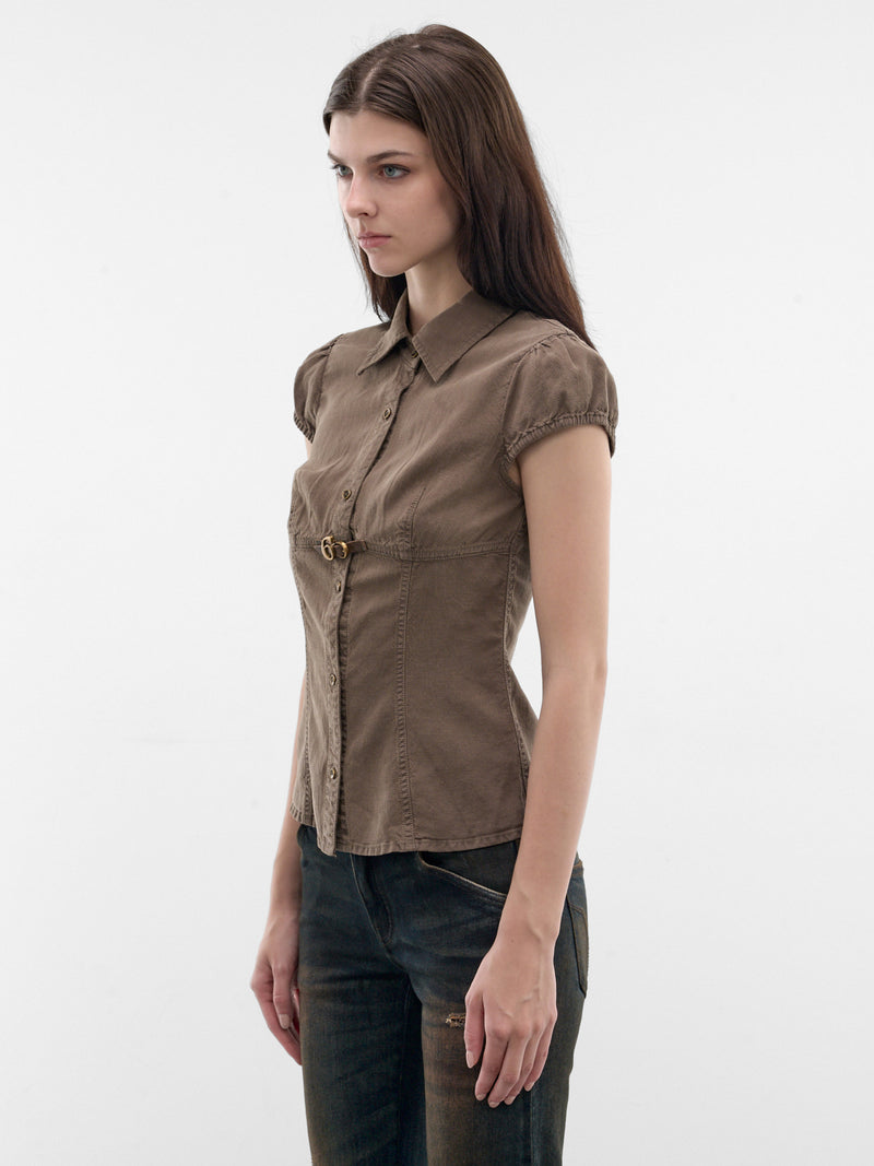 Coffee Denim Buckle Shirt (6M2XJ41000-DIRTY-COFFEE)