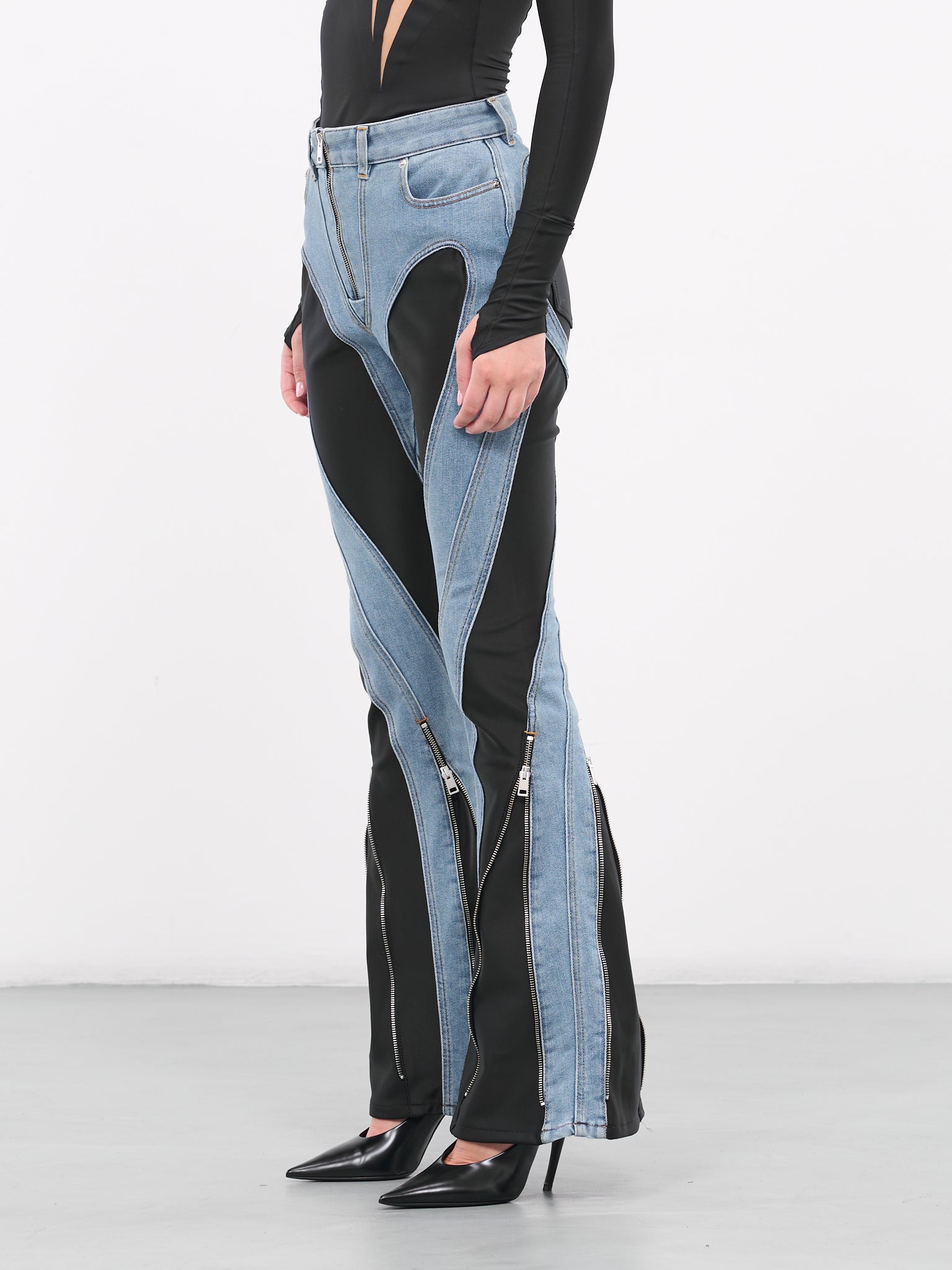 Bi-Material Jeans (6PA0403247-MEDIUM-BLUE)