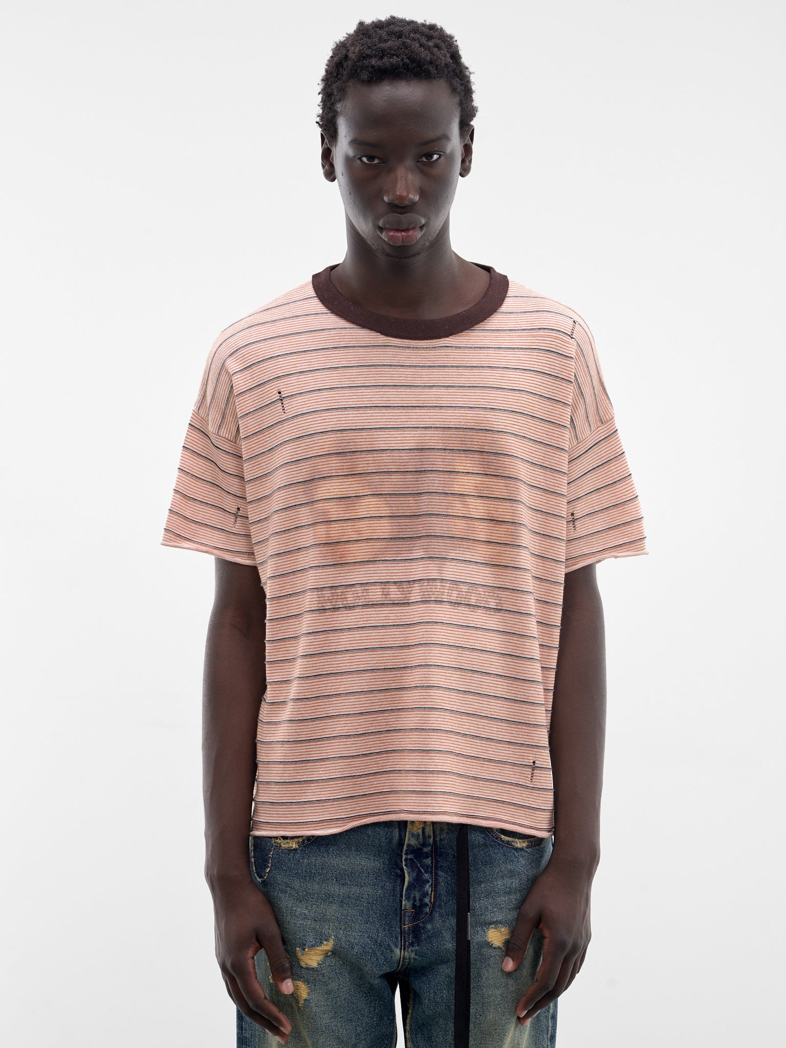 Cashmere Little Darling Stripe Tee (6U005Q1010MRN-MAROON)
