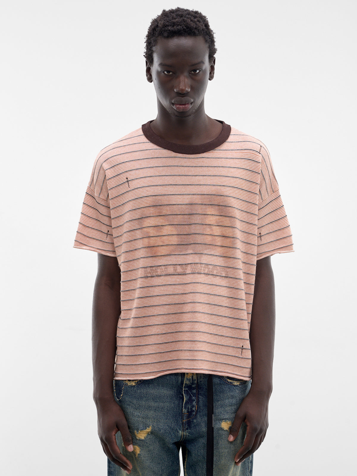 Cashmere Little Darling Stripe Tee (6U005Q1010MRN-MAROON)