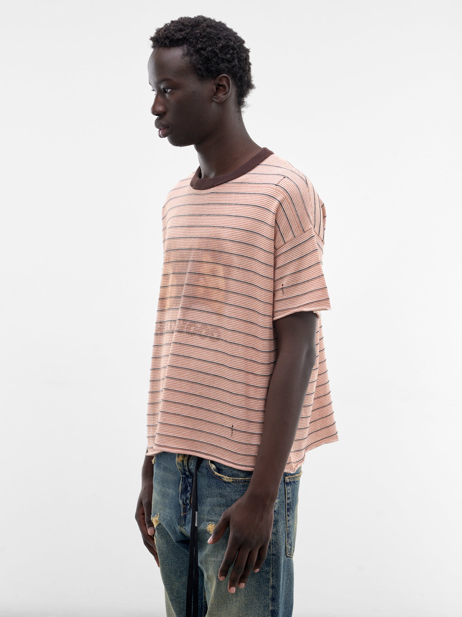 Cashmere Little Darling Stripe Tee (6U005Q1010MRN-MAROON)