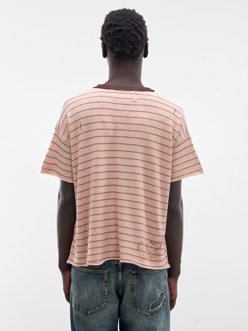 Cashmere Little Darling Stripe Tee (6U005Q1010MRN-MAROON)