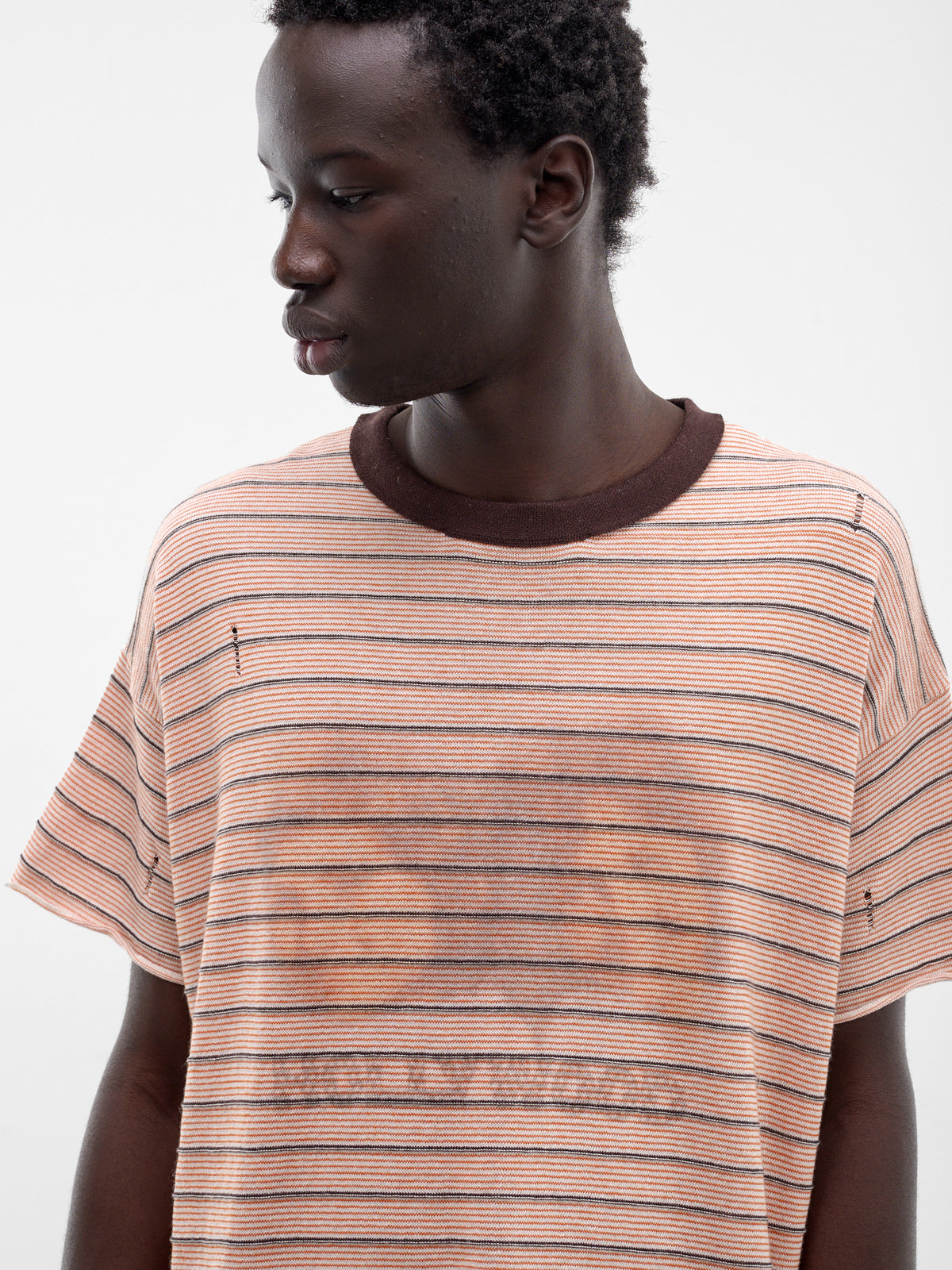 Cashmere Little Darling Stripe Tee (6U005Q1010MRN-MAROON)