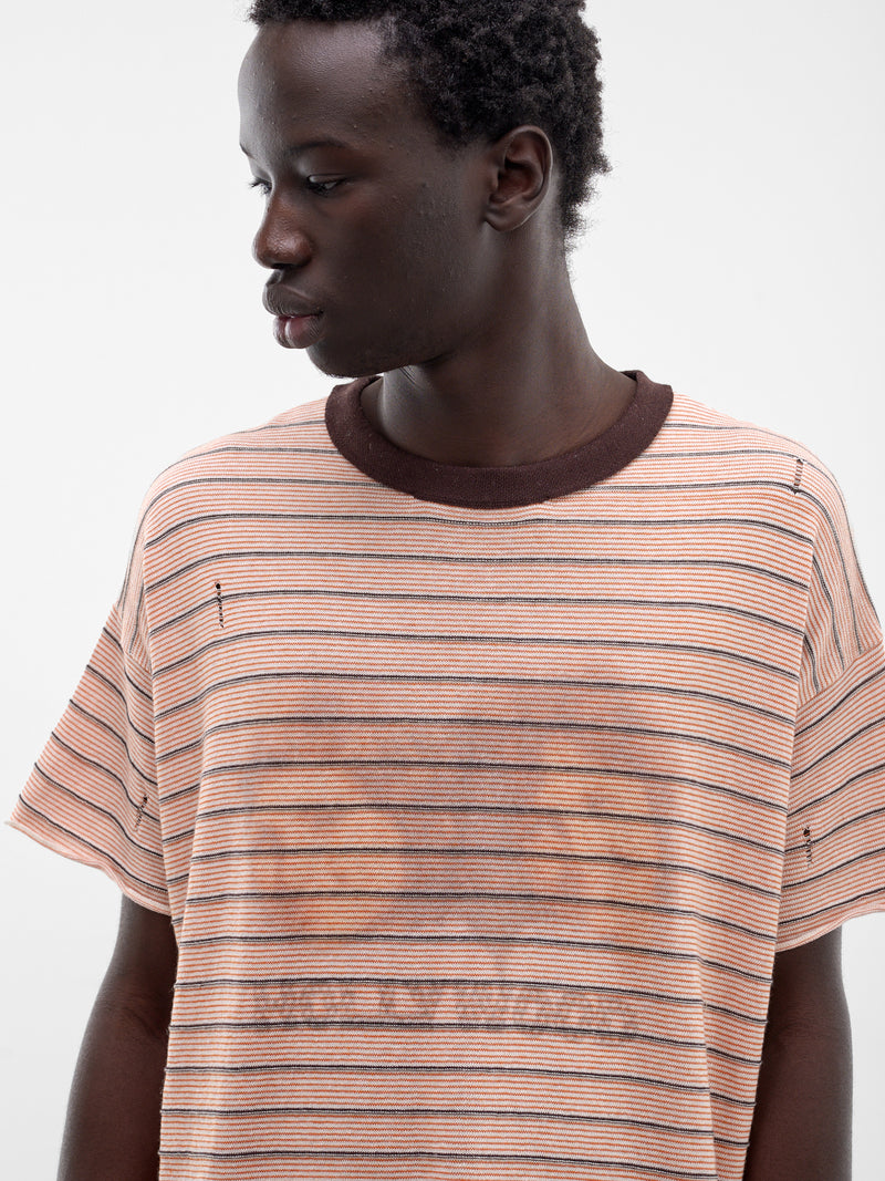 Cashmere Little Darling Stripe Tee (6U005Q1010MRN-MAROON)