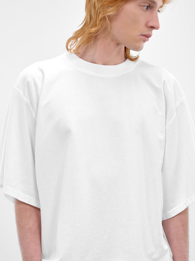 White Oversized Embroidered Logo Tee (70007T-HC293-100-WHITE)