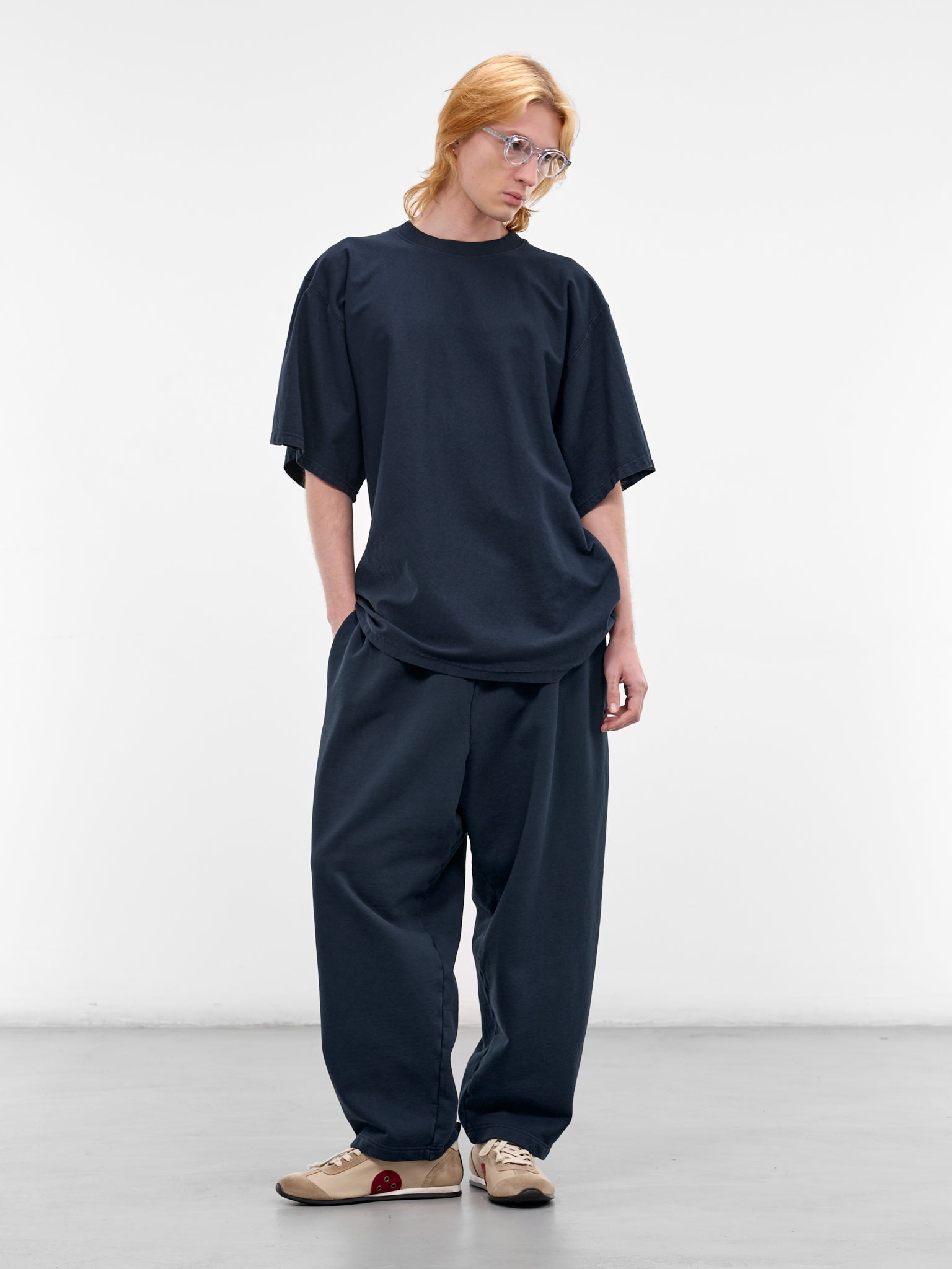 Navy Cotton Baggy Sweatpants (72031T-HC295-410-NAVY)
