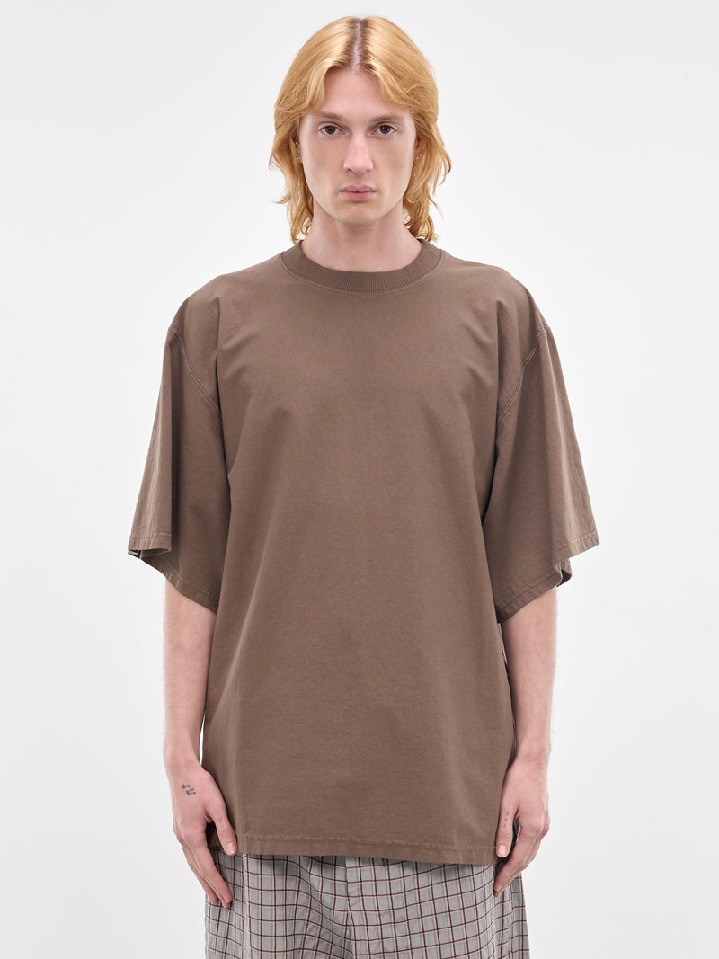 Brown Oversized Embroidered Logo Tee (70007T-HC293-BROWN)
