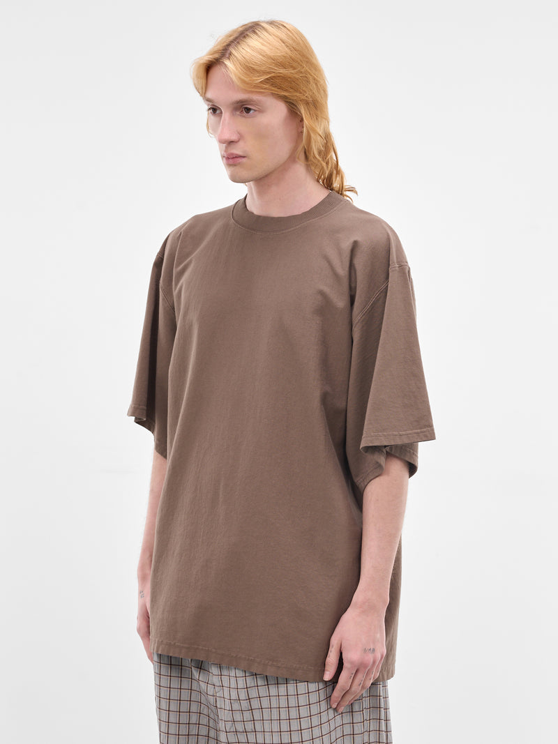 Brown Oversized Embroidered Logo Tee (70007T-HC293-BROWN)