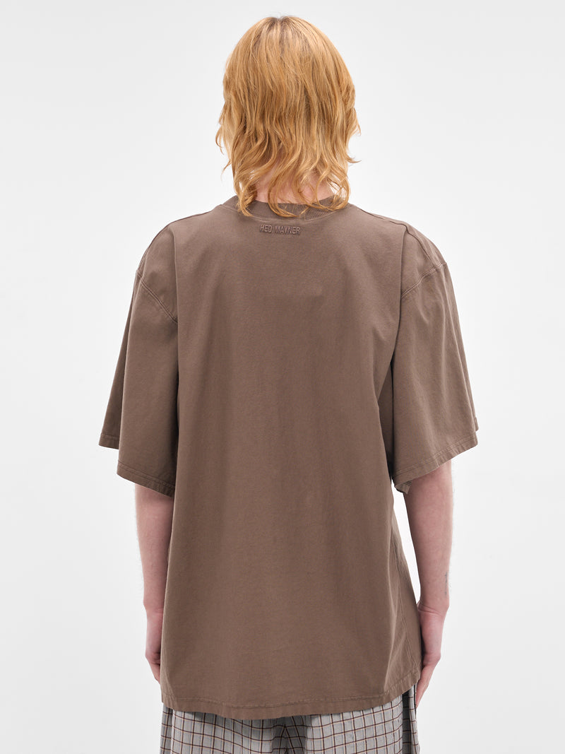 Brown Oversized Embroidered Logo Tee (70007T-HC293-BROWN)