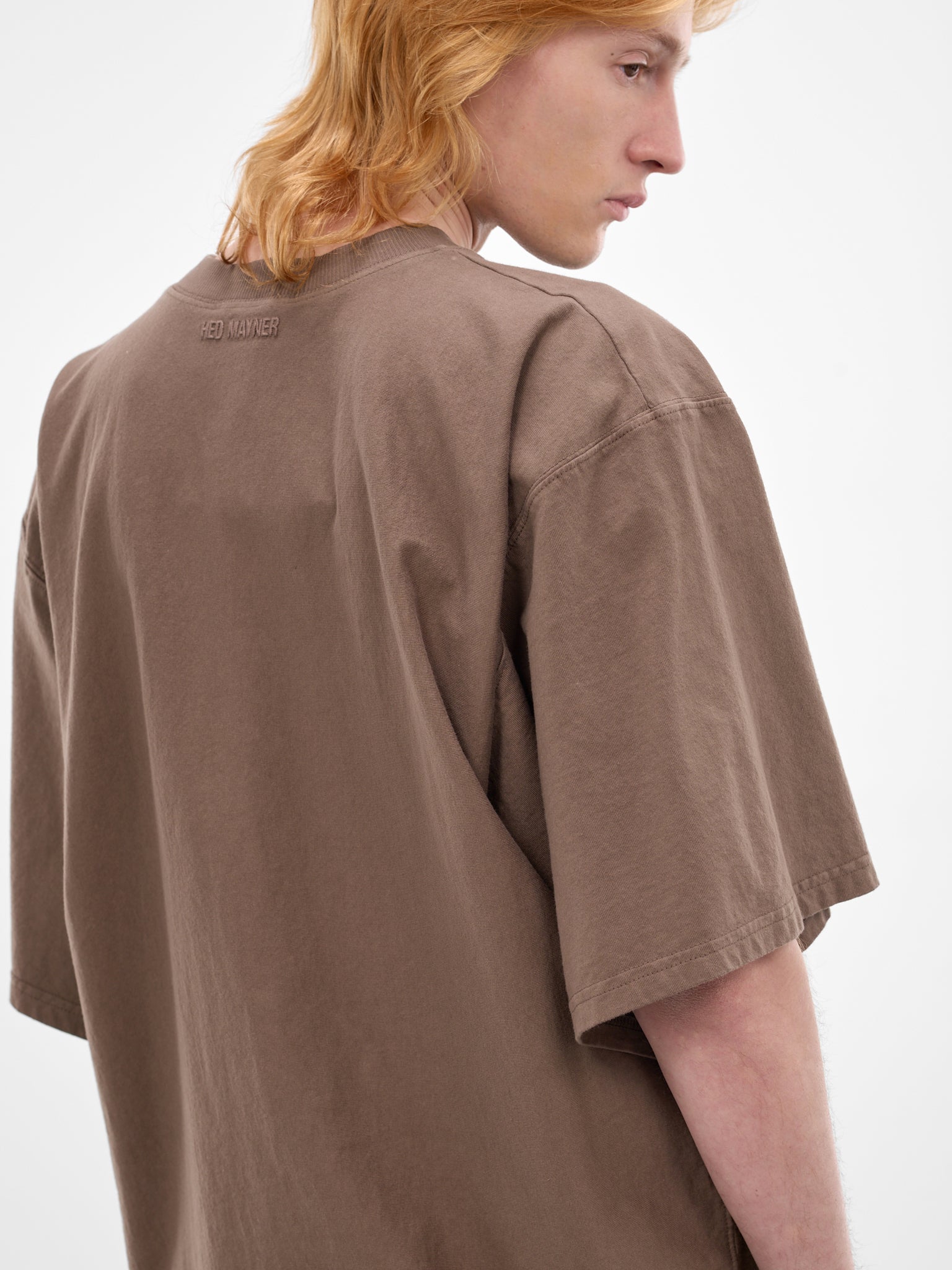 Brown Oversized Embroidered Logo Tee (70007T-HC293-BROWN)