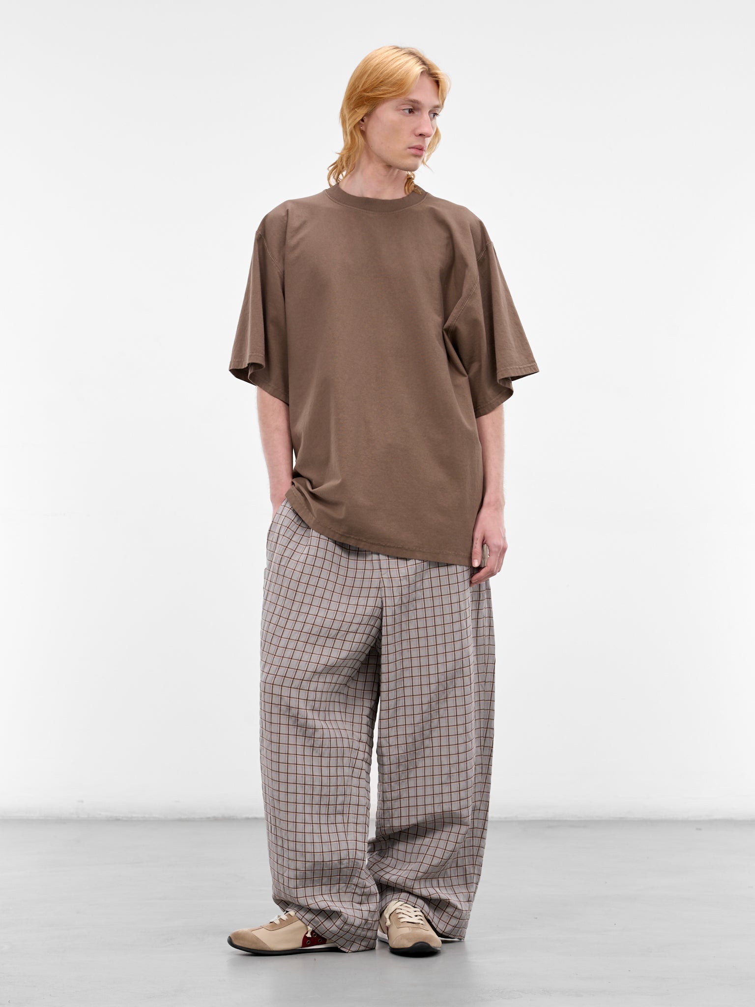 Brown Oversized Embroidered Logo Tee (70007T-HC293-BROWN)