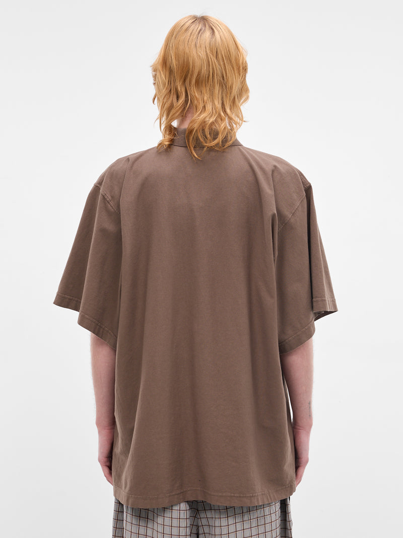 Brown Oversized Embroidered Logo Polo (70008T-HC293-200-BROWN)