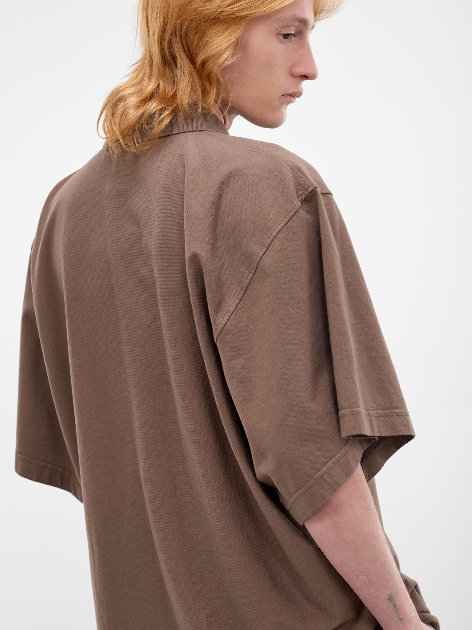 Brown Oversized Embroidered Logo Polo (70008T-HC293-200-BROWN)