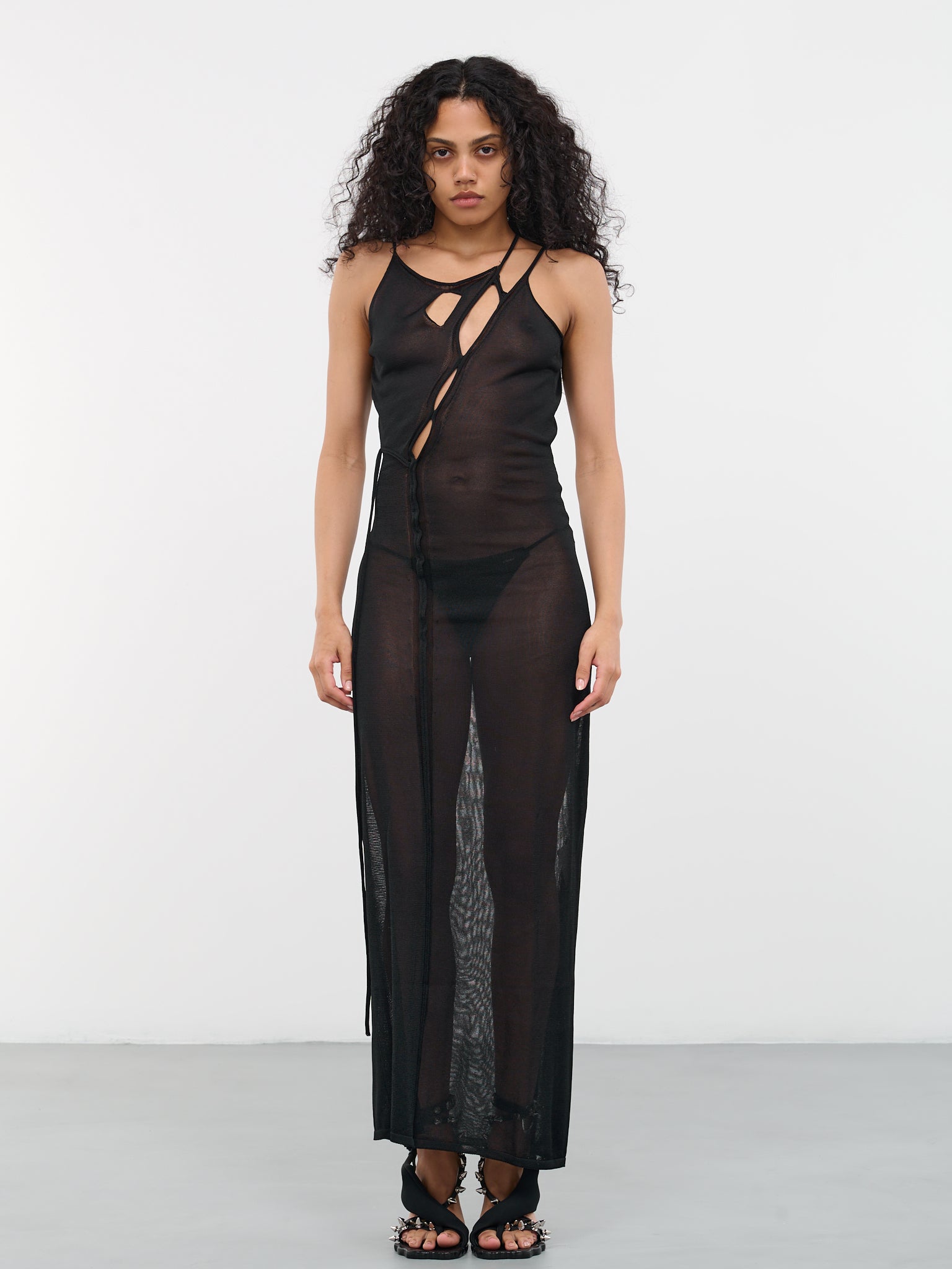 Knit Strap Maxi Dress (705001-BLACK) Knit Strap Maxi Dress (705001-BLACK)