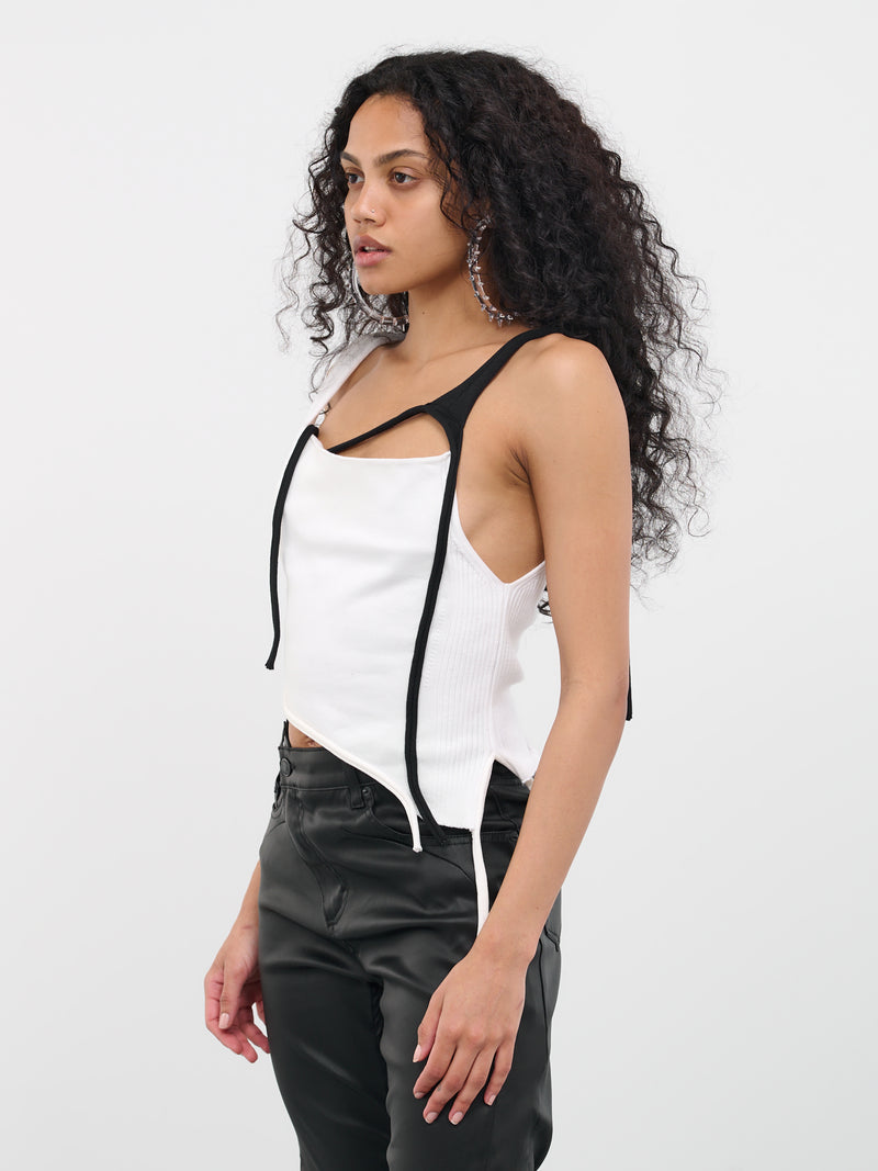 Asymmetric Bustier Top (705501-WHITE)