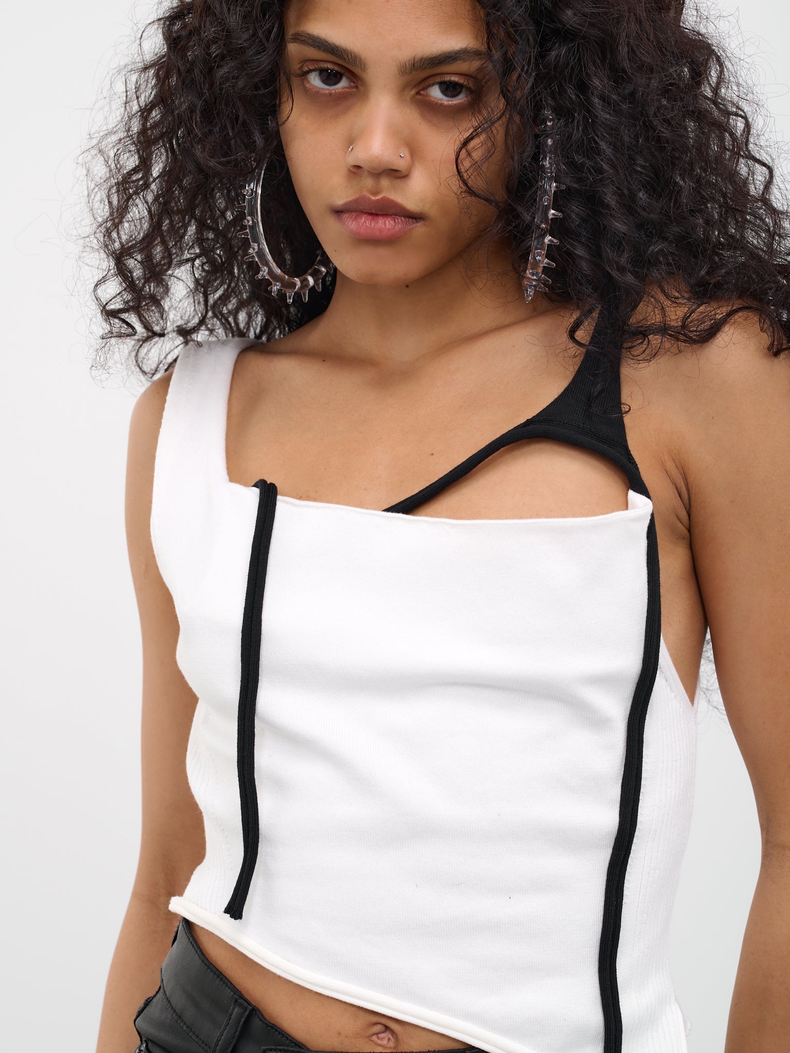 Asymmetric Bustier Top (705501-WHITE)