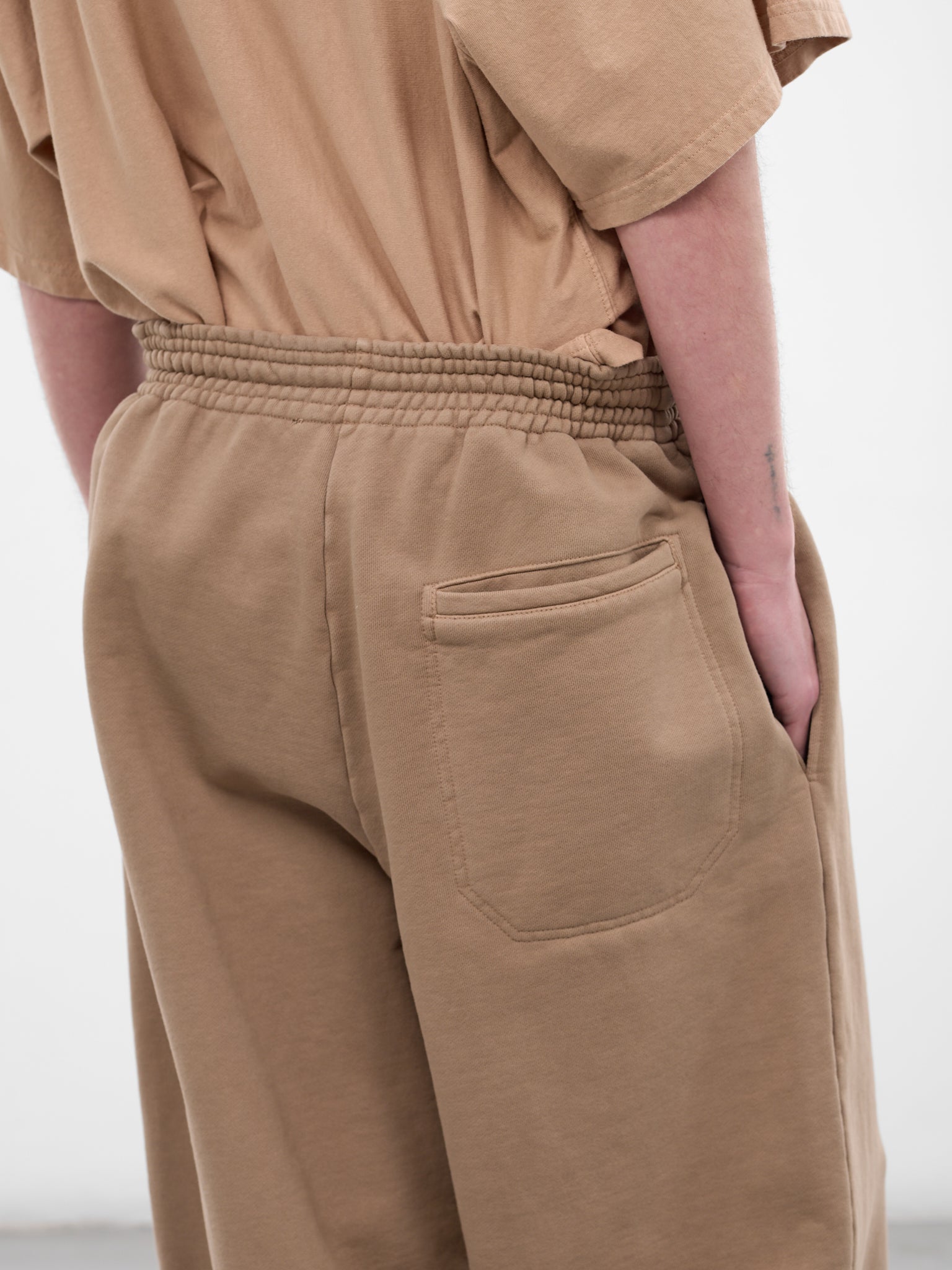 Beige Cotton Baggy Sweatpants (72031T-HC295-235-LIGHT-PASTEL-)