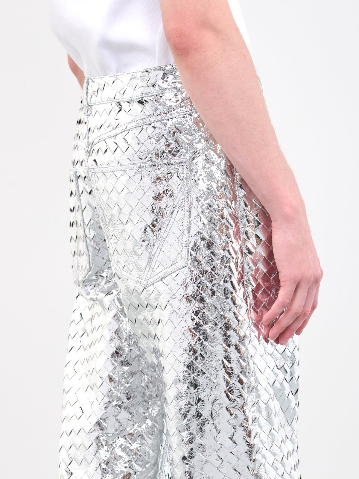BOTTEGA VENETA Intreccio Laminated Leather Pants | H. Lorenzo - detail 2