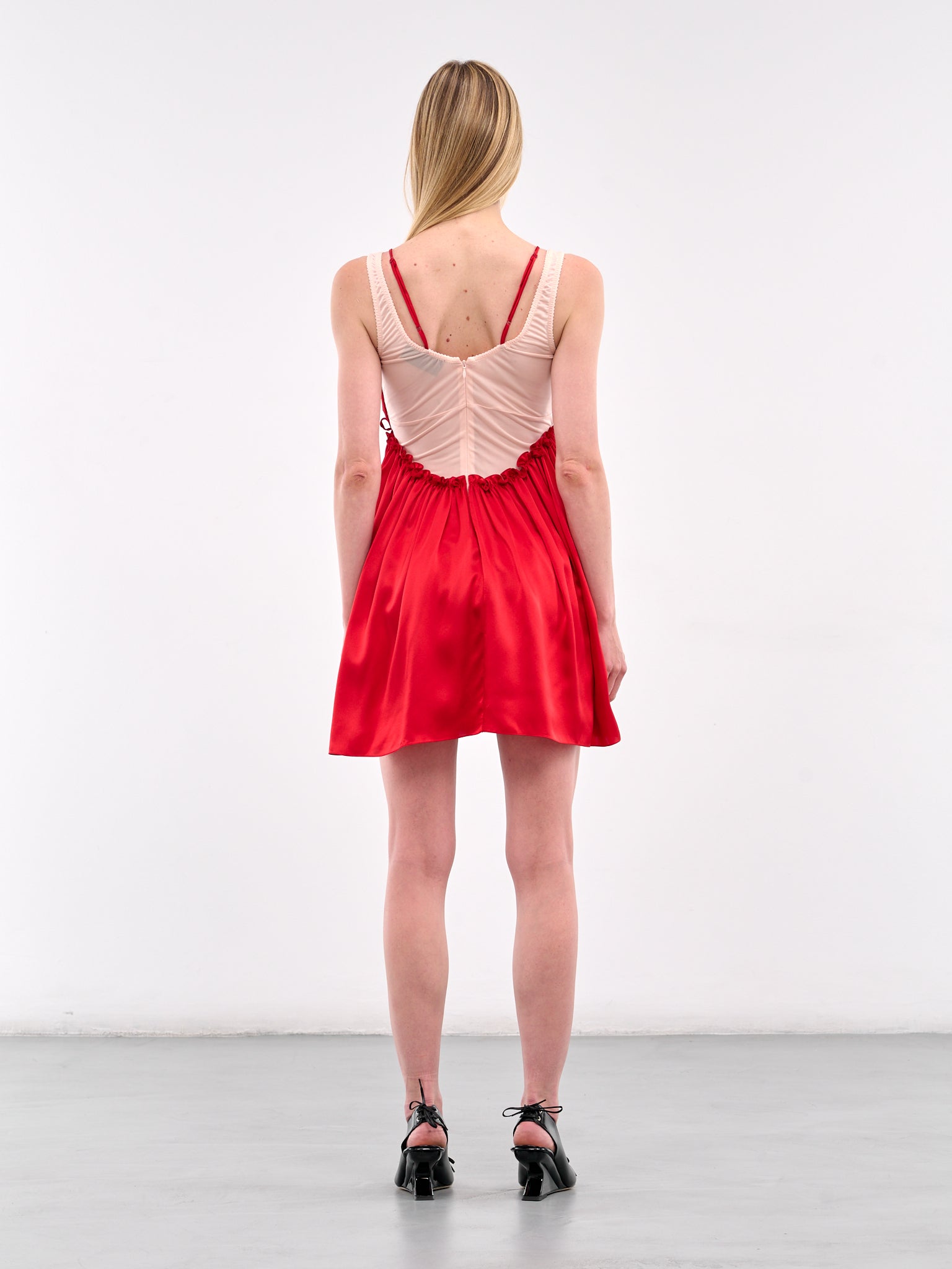 Simone Rocha Women's Negligee Satin Patchwork Ballet Dress - Red Simone Rocha Women's Negligee Satin Patchwork Ballet Dress - Red