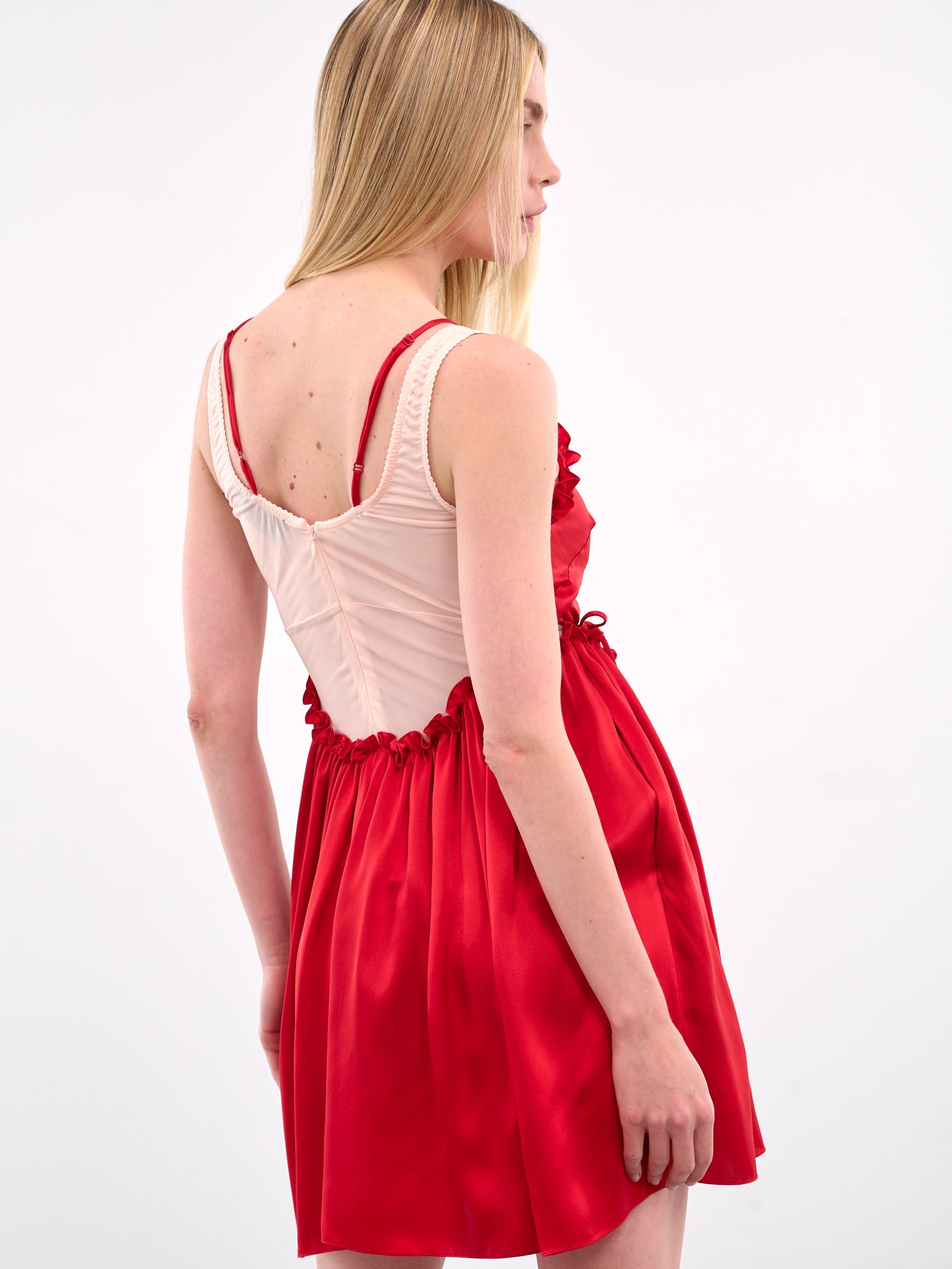 Simone Rocha Women's Negligee Satin Patchwork Ballet Dress - Red - Mini dresses Simone Rocha Women's Negligee Satin Patchwork Ballet Dress - Red - Mini dresses