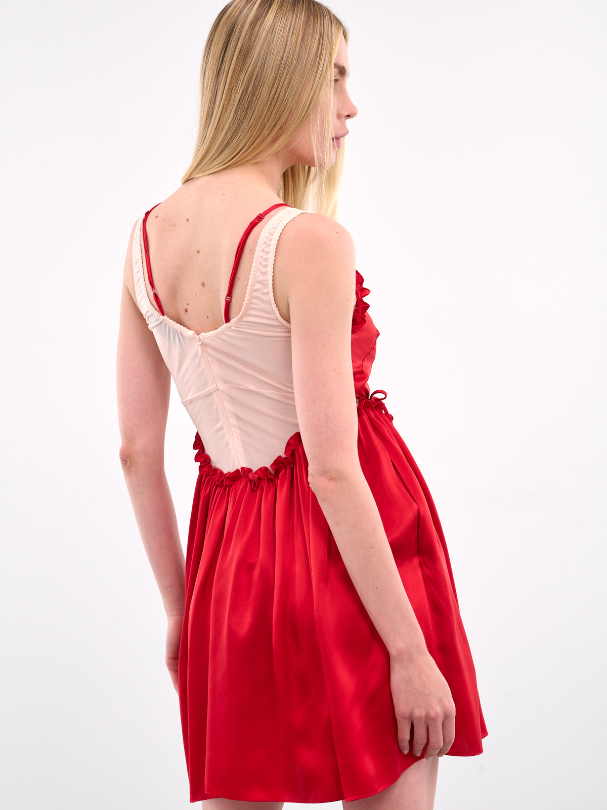 Negligee Satin Patchwork Ballet Dress (7381-1251-NUDE-RED)