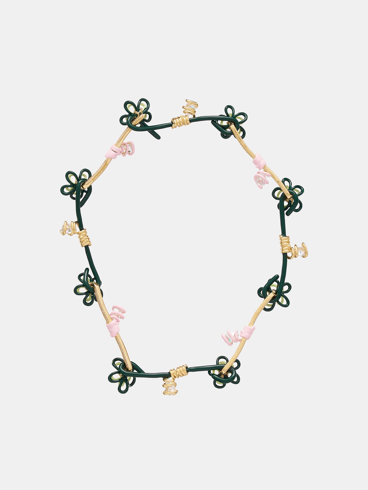 Wire Flower Necklace (740709VBOB7-9096-EBANO-BIANCO)