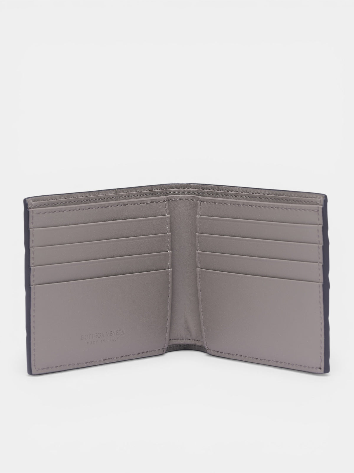 Leather Intrecciato Bi-Fold Wallet (743211VCPQ6-4364-MIDNIGHT-BASA)