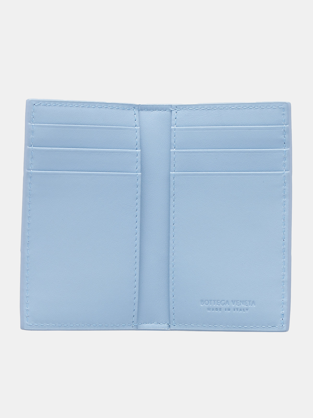 Intreccio Casette Flap Card Case (748053V49K2-4287-BLUE-MELANGE)