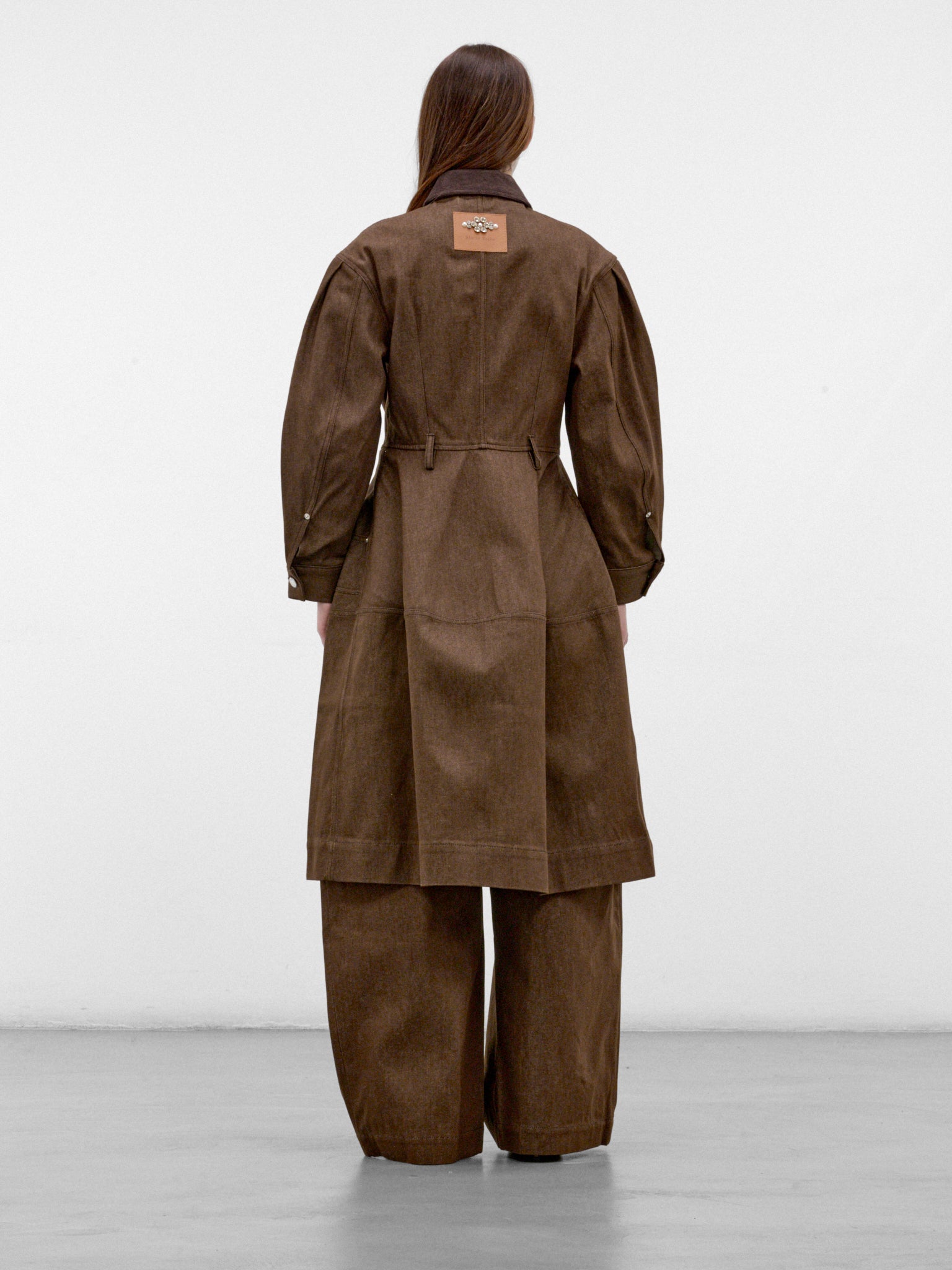 Tan Workwear Canvas Midi Dress (7513-1355-TAN)