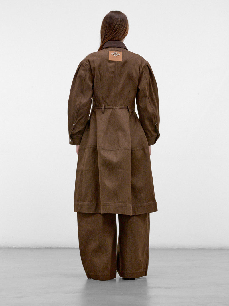 Tan Workwear Canvas Midi Dress (7513-1355-TAN)