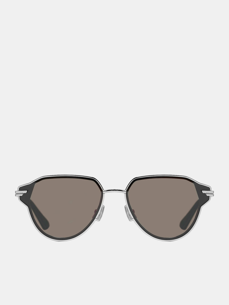 Glaze Aviator Sunglasses (756328V4450-8107-SILVER-GREY)
