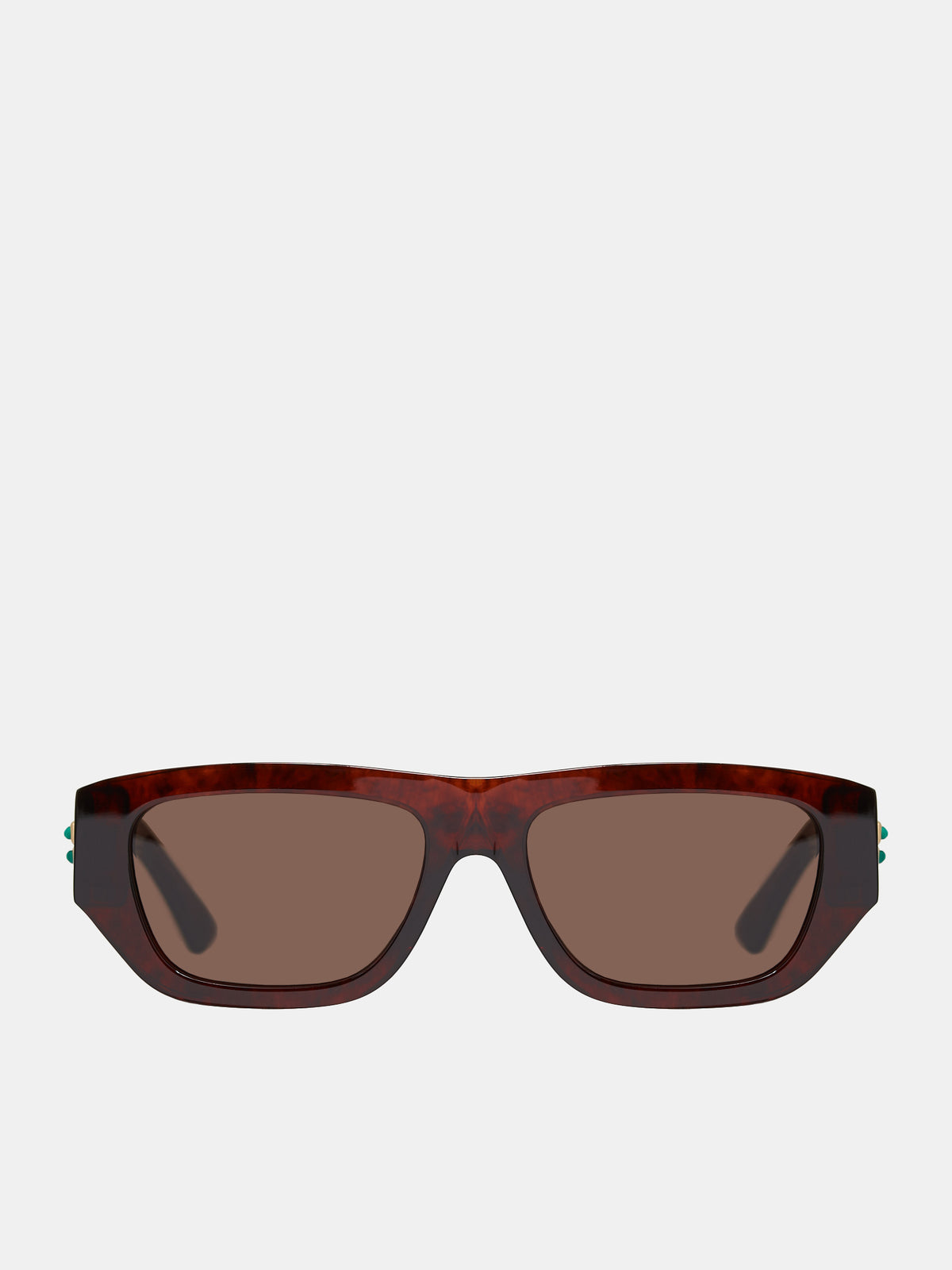 Bolt Rectangular Sunglasses (756434V2Q30-2819-HAVANA-LT-BRO)
