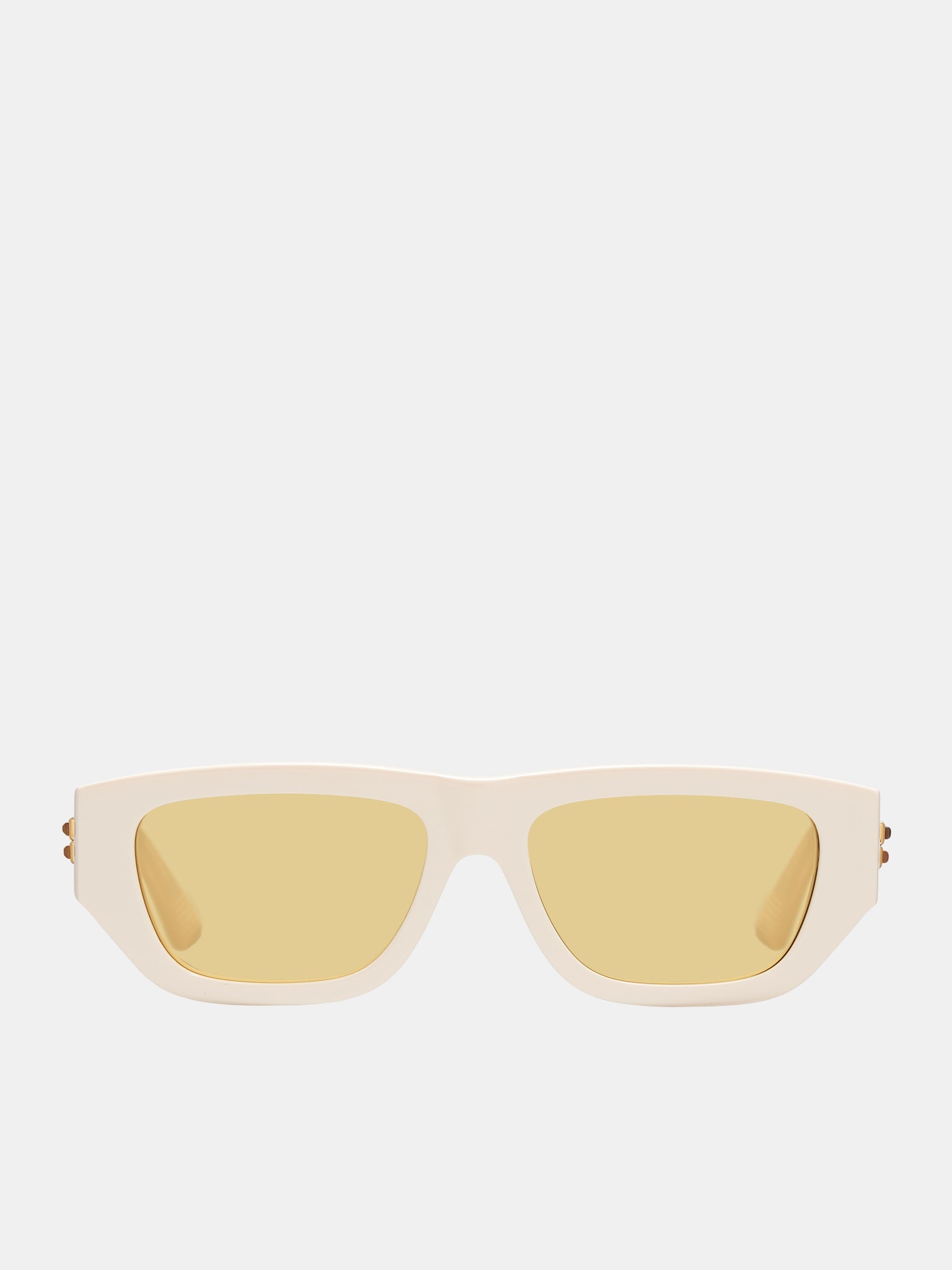 Bottega Veneta Wide Rectangular Ivory Sunglasses in White