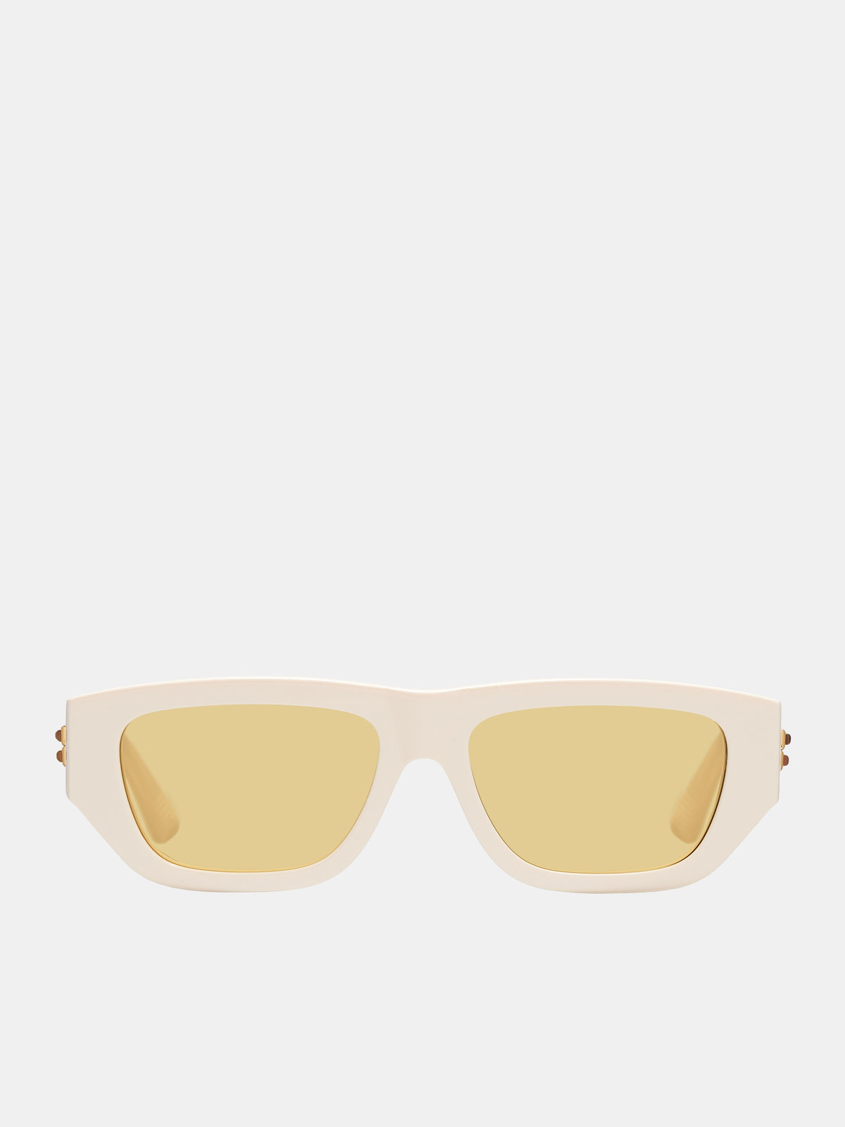 Bolt Rectangular Sunglasses (756434V2Q30-9201-IVORY-YELLOW)