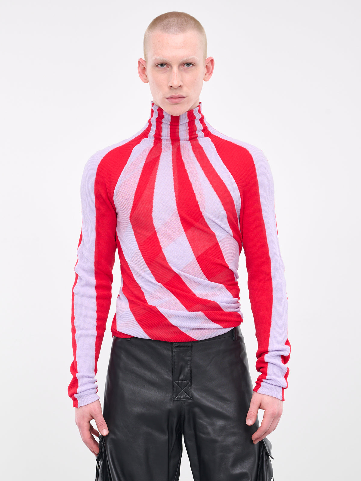 Twisted Stripe Turtleneck (757617V35R0-9147-VERNIS-AMETHI)
