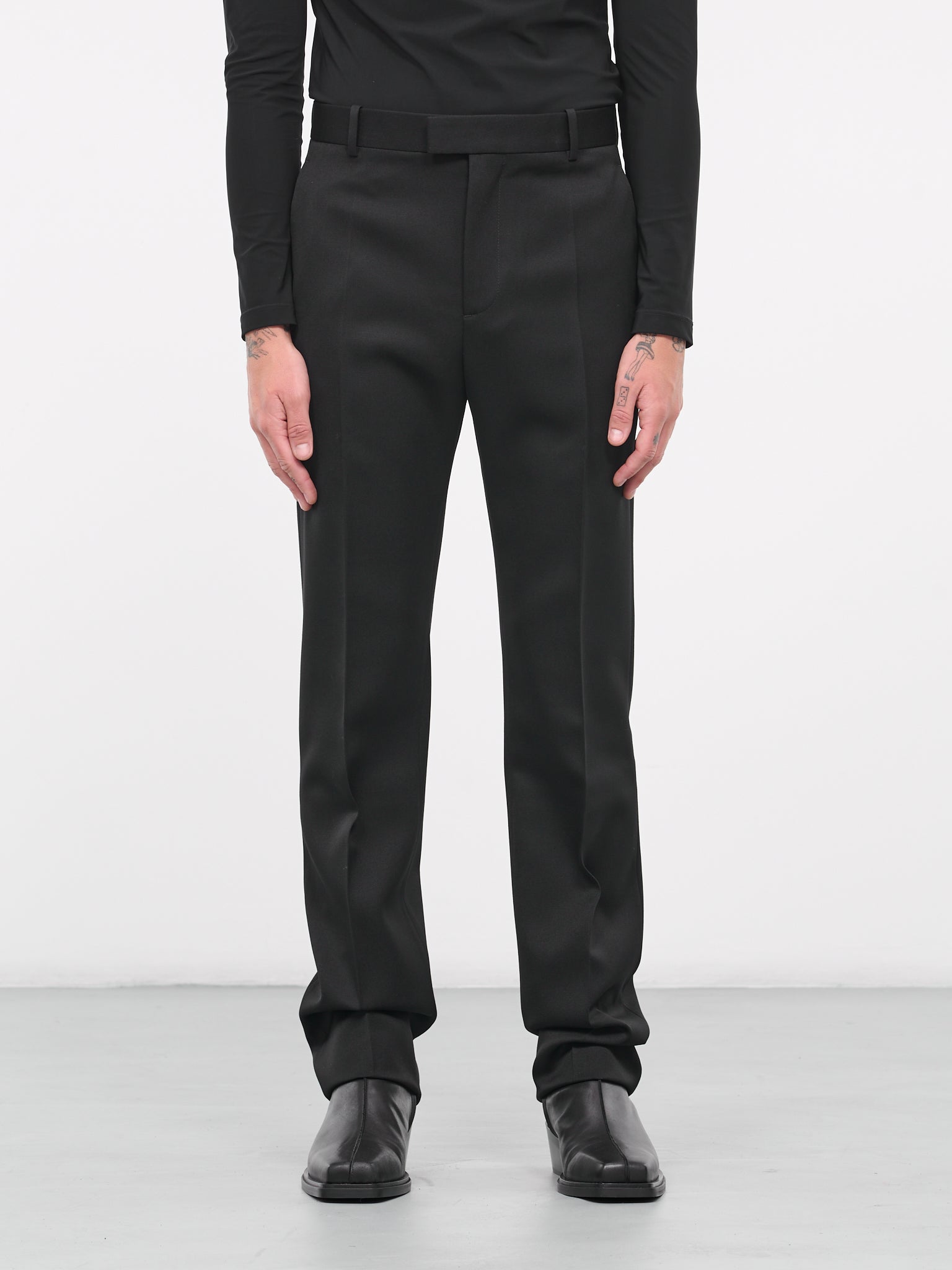 Slim Wool Trousers (758355VKIS0-001-NERO)