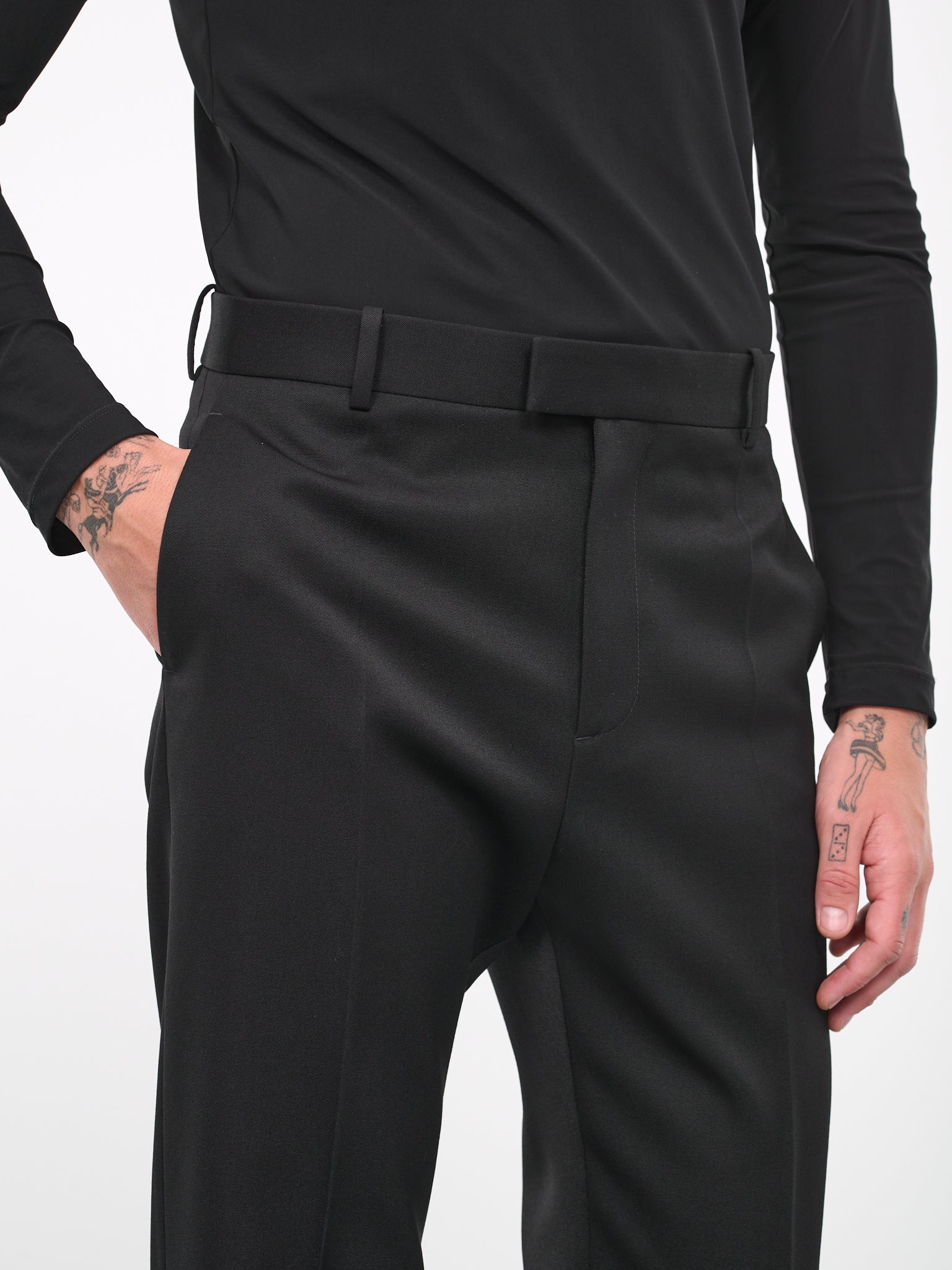 Slim Wool Trousers (758355VKIS0-001-NERO)