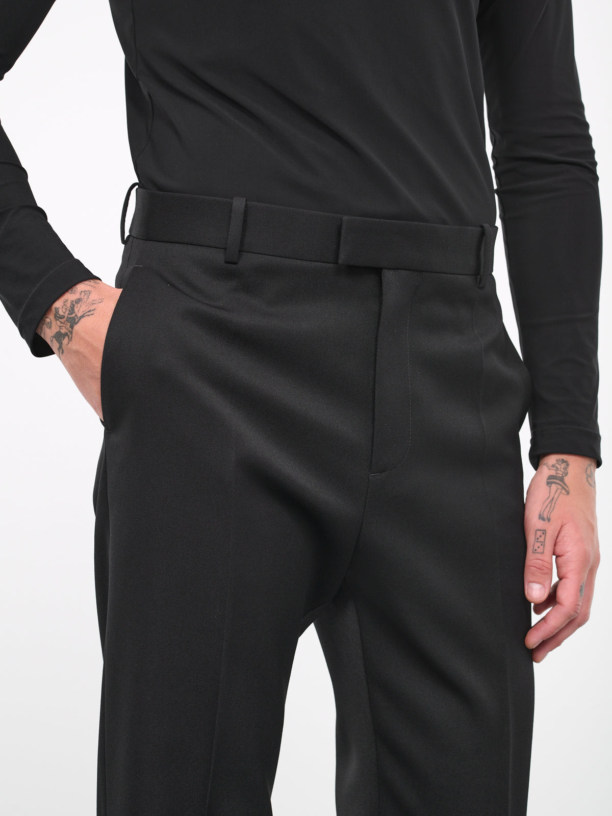 Slim Wool Trousers (758355VKIS0-001-NERO)