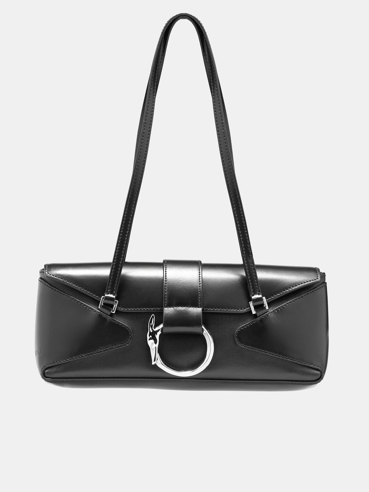 Leather Shoulder Bag (75B01540-2P000320-BLACK)