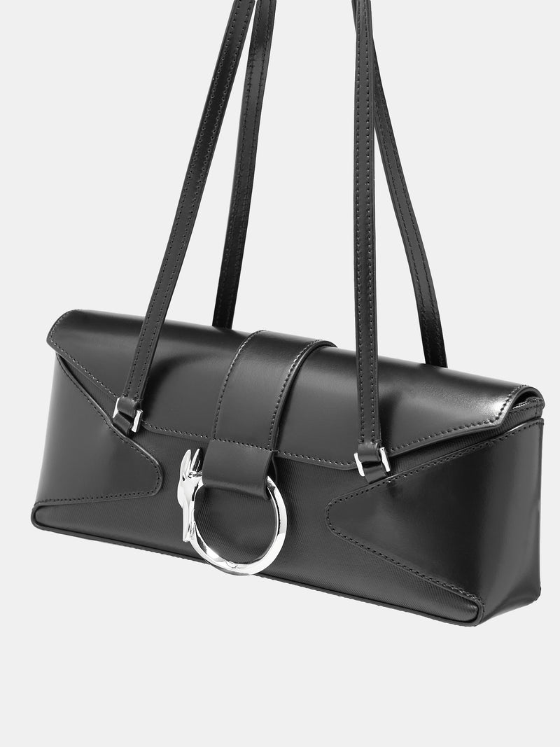 Leather Shoulder Bag (75B01540-2P000320-BLACK)