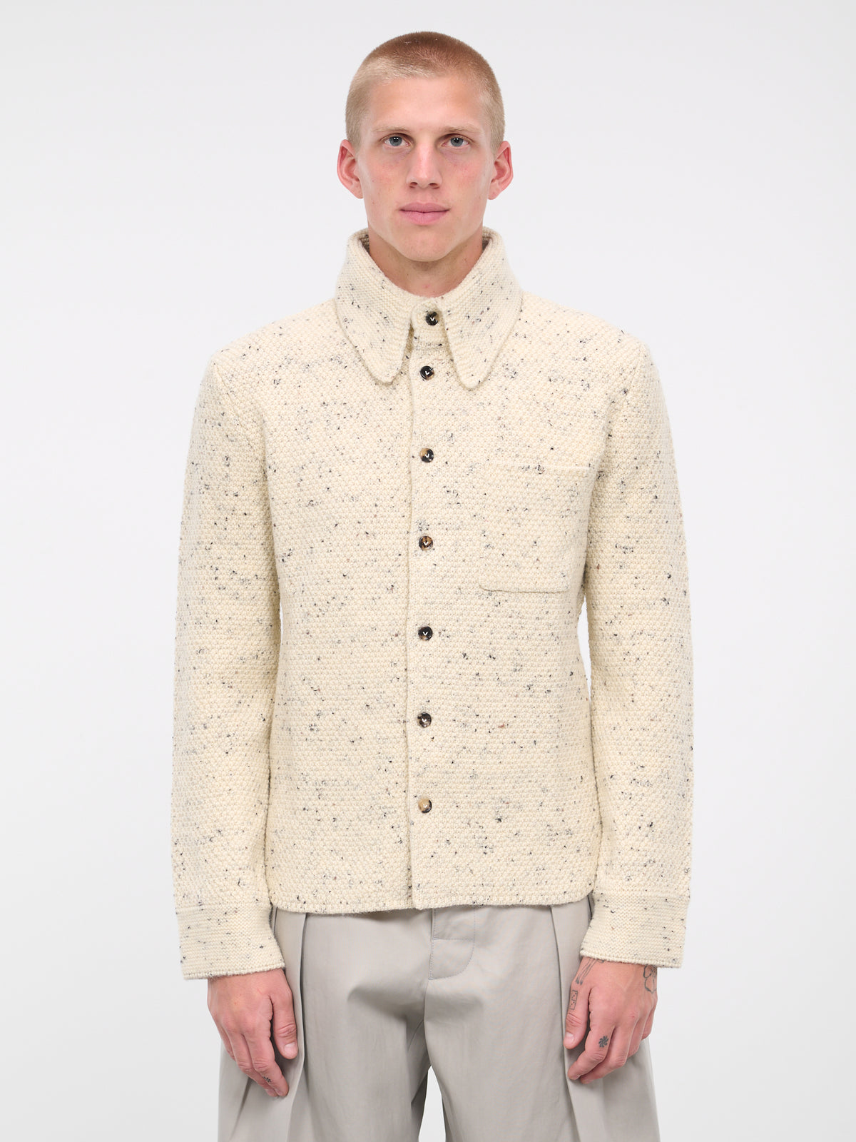 Wool Knit Shirt (769077V3JQ0-103-IVORY)