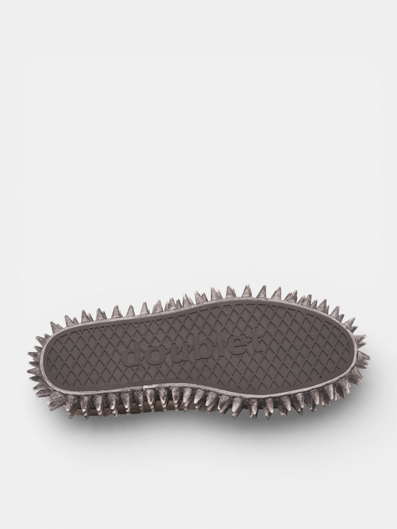 White Canvas Spiky Sneakers (76FT67-WHITE)